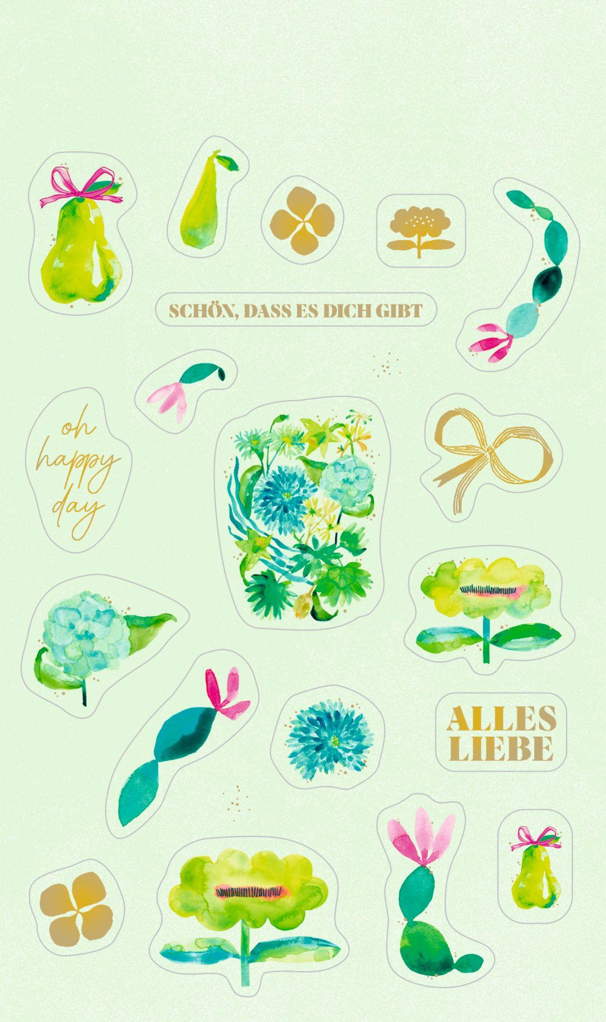 Beispielinhalt (Bild) Sticker und Etiketten - Stickerbogen mit 100 Stickern