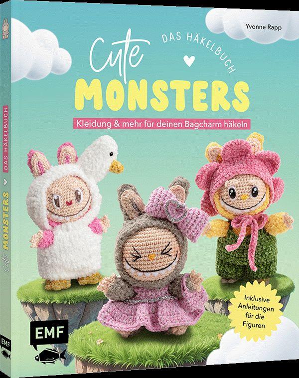 Vorderes Coverbild Cute Monsters - Das Häkelbuch für Labubu-Fans - inklusive Anleitungen für die Figuren!