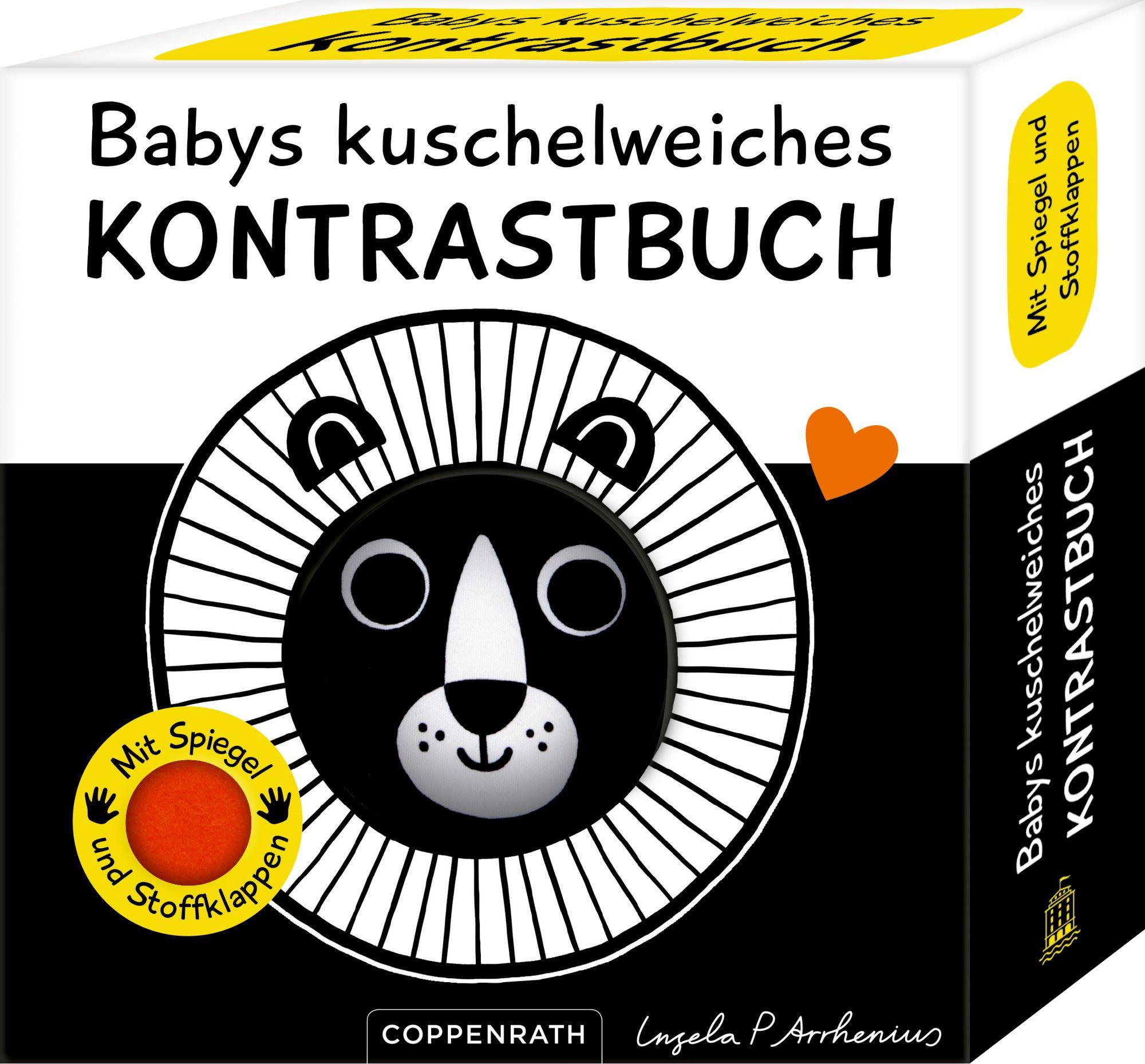 Beispielinhalt (Bild) Babys kuschelweiches Kontrastbuch (Stoffbuch): Löwe