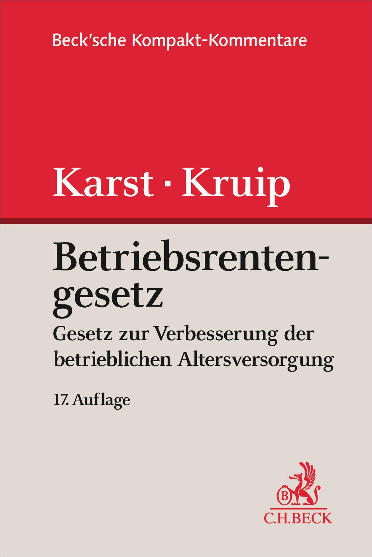 Vorderes Coverbild Betriebsrentengesetz. BetrAVG