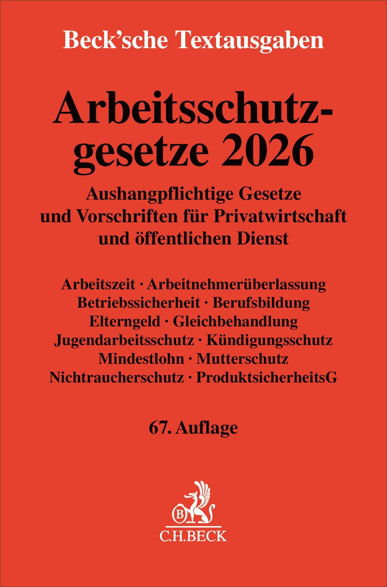 Vorderes Coverbild Arbeitsschutzgesetze 2026
