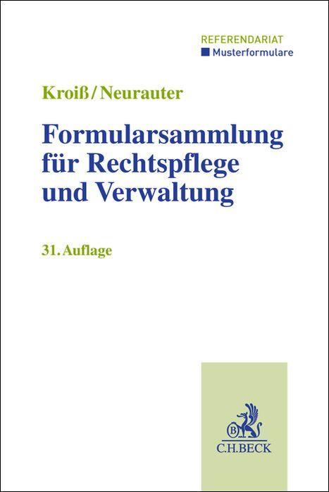 Vorderes Coverbild Formularsammlung für Rechtspflege und Verwaltung