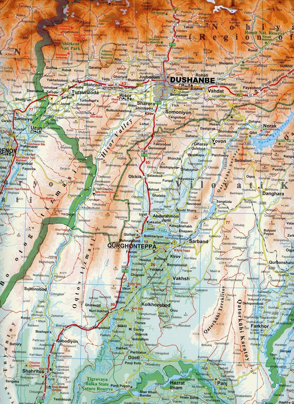 Beispielinhalt (Bild) Tajikistan Geographical Map 1 : 650 000