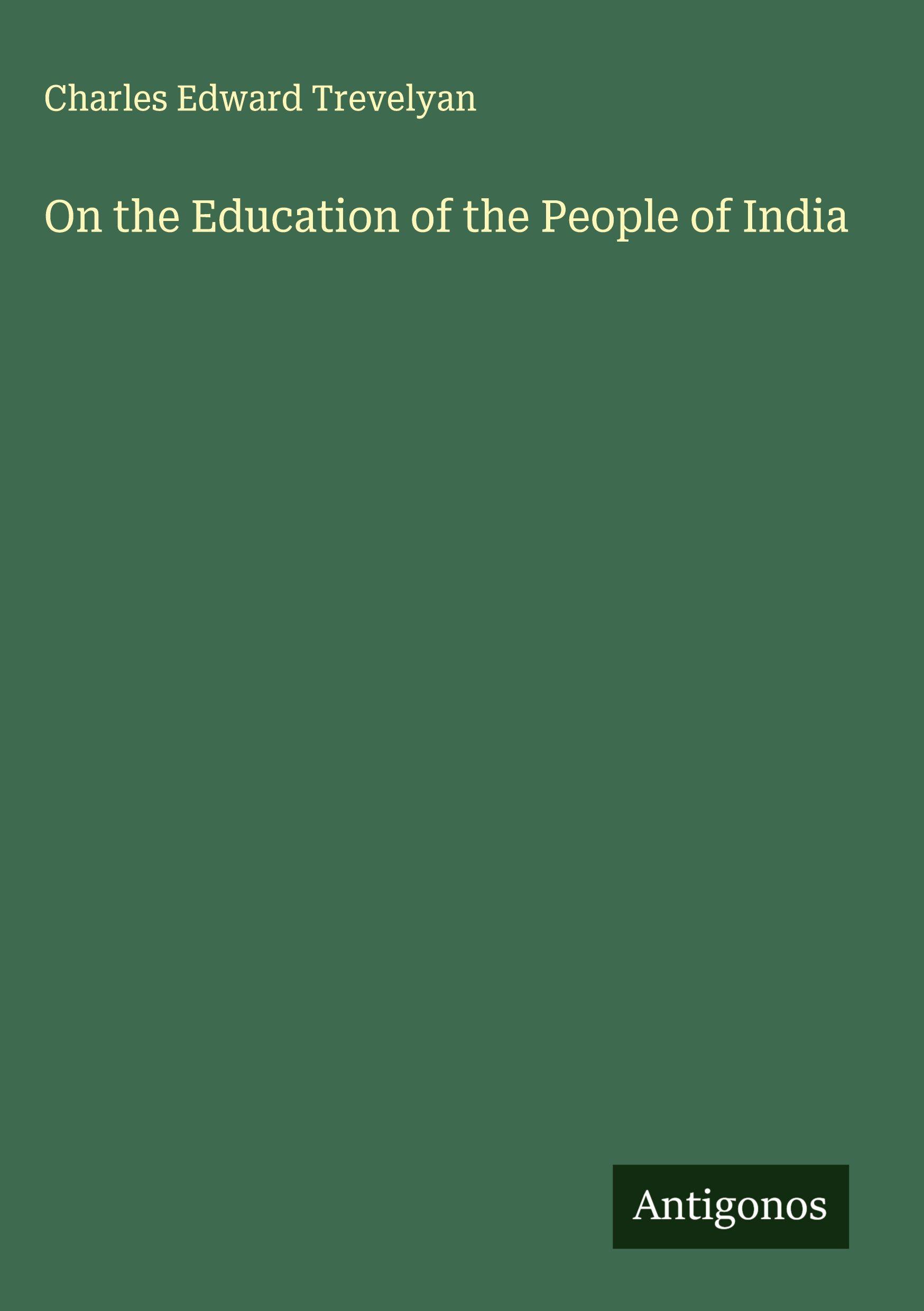 Vorderes Coverbild On the Education of the People of India