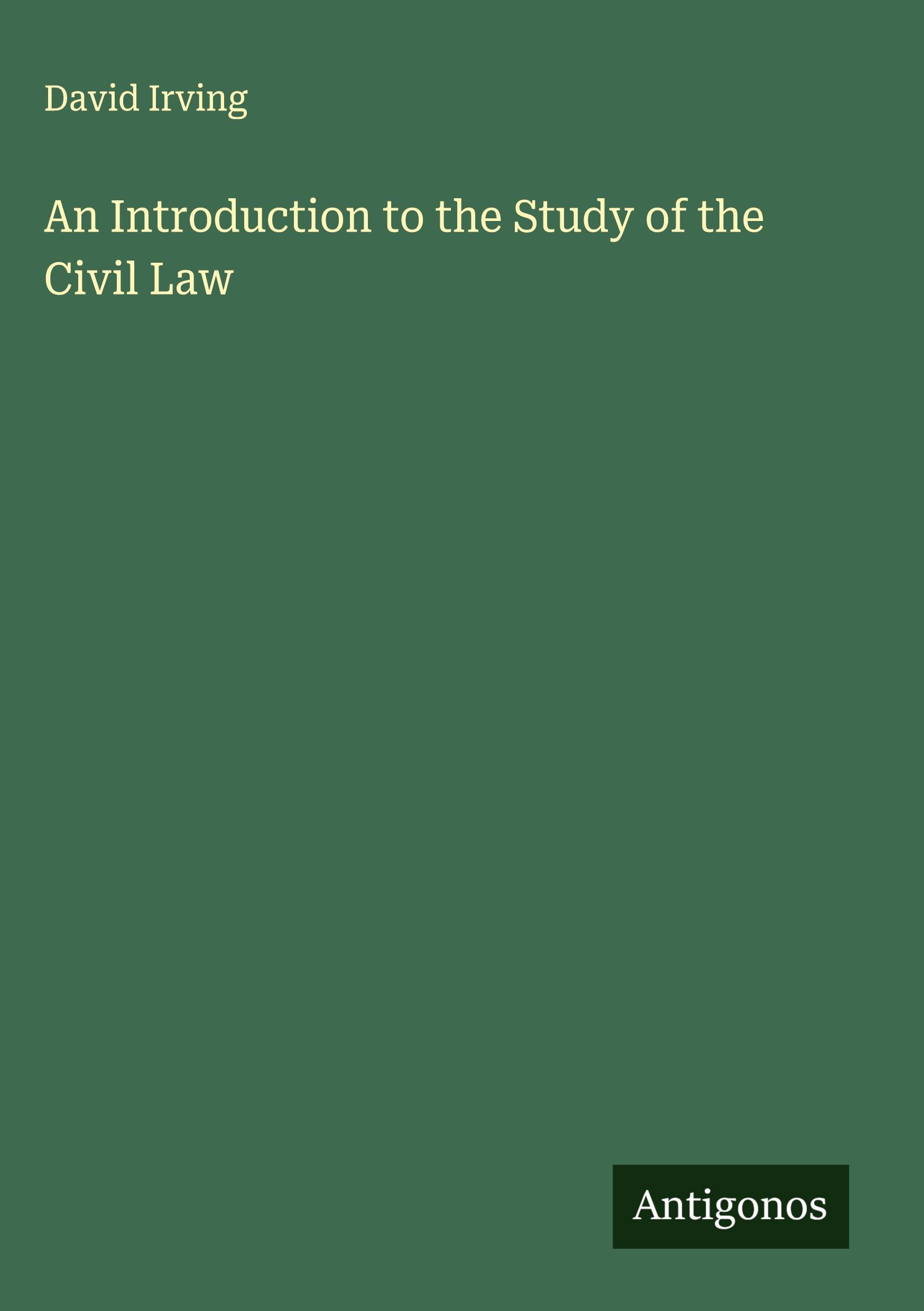 Vorderes Coverbild An Introduction to the Study of the Civil Law