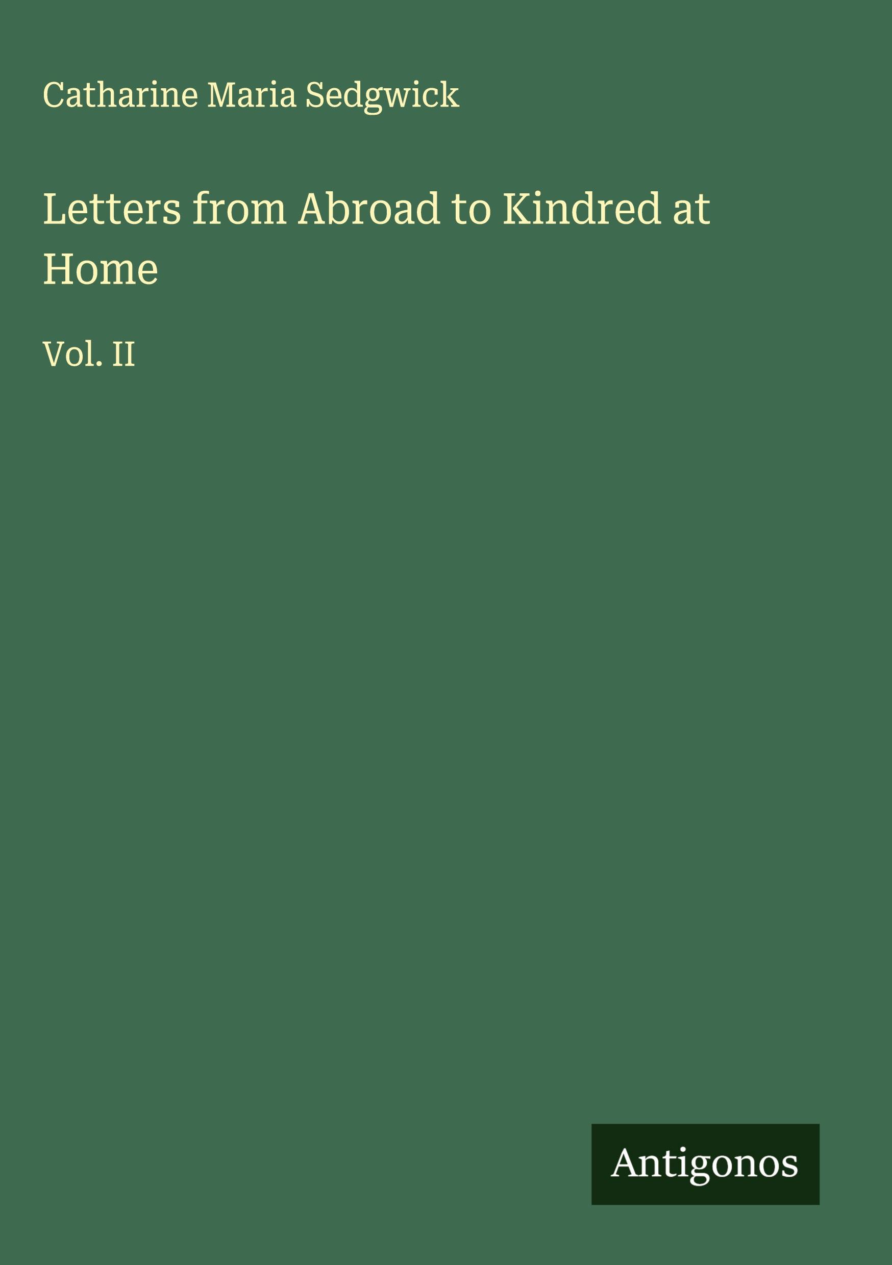 Vorderes Coverbild Letters from Abroad to Kindred at Home
