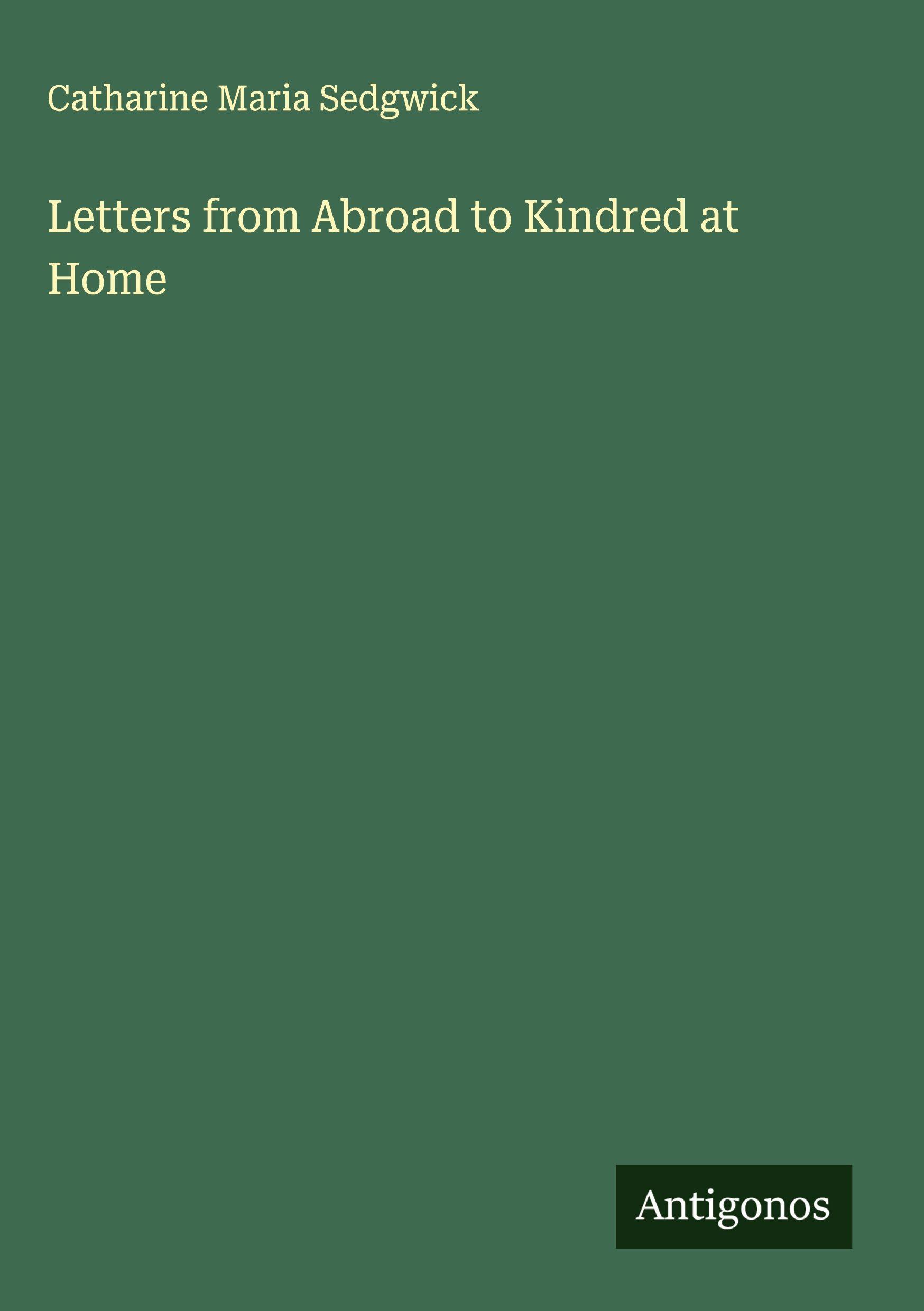 Vorderes Coverbild Letters from Abroad to Kindred at Home