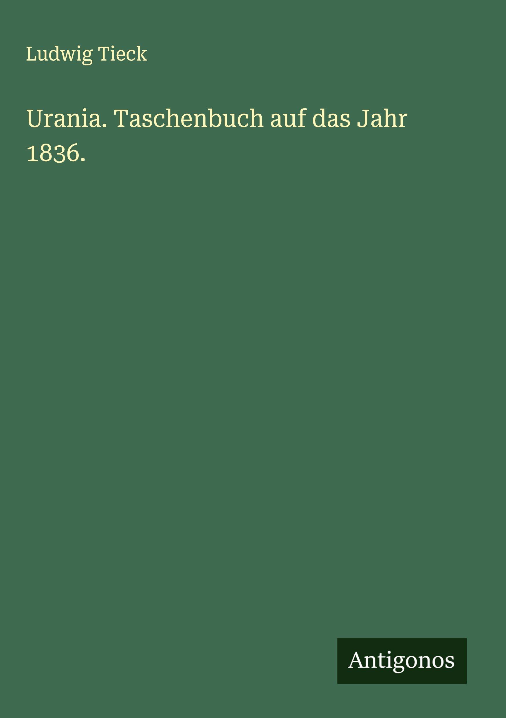 Vorderes Coverbild Urania. Taschenbuch auf das Jahr 1836.