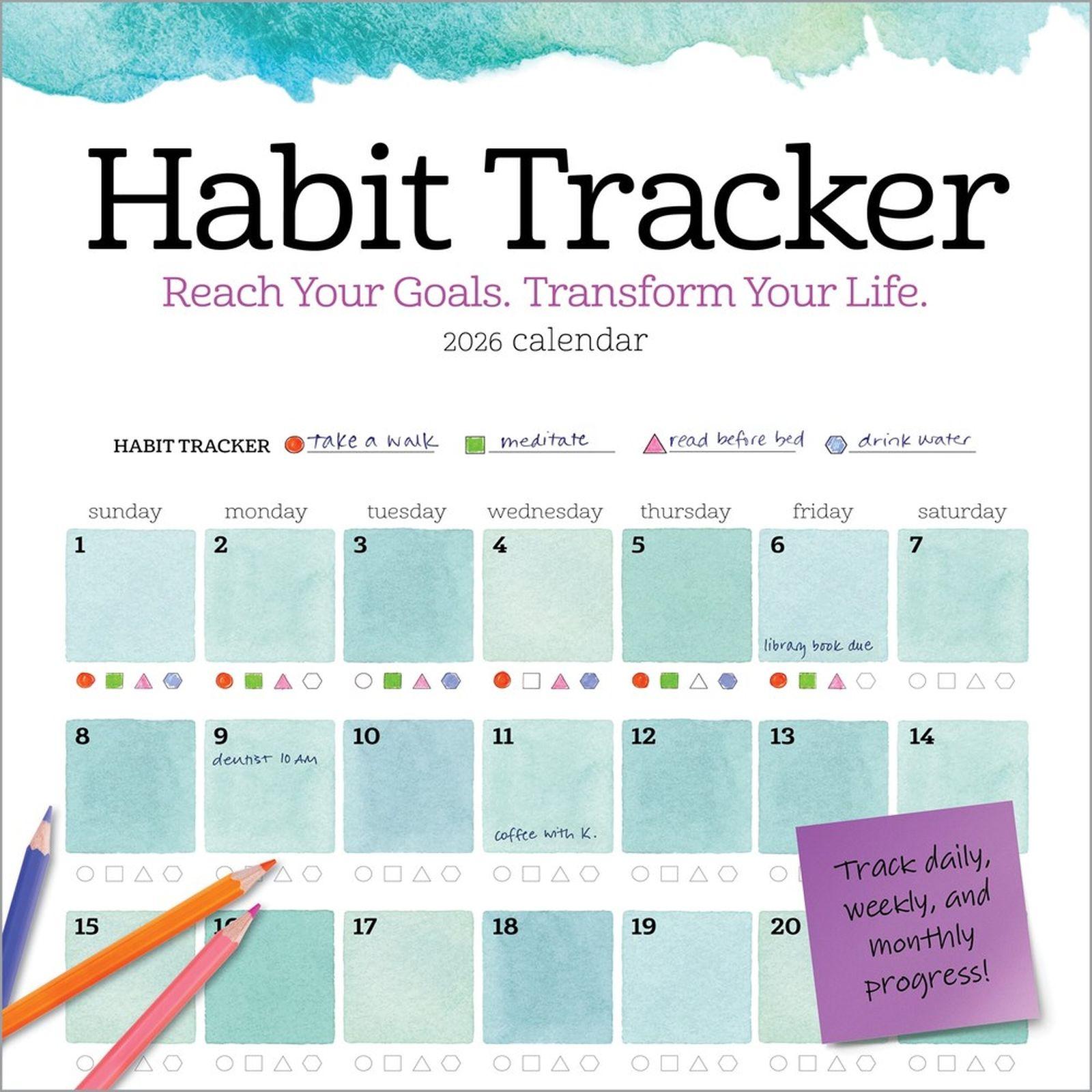 Vorderes Coverbild Habit Tracker Wall Calendar 2026