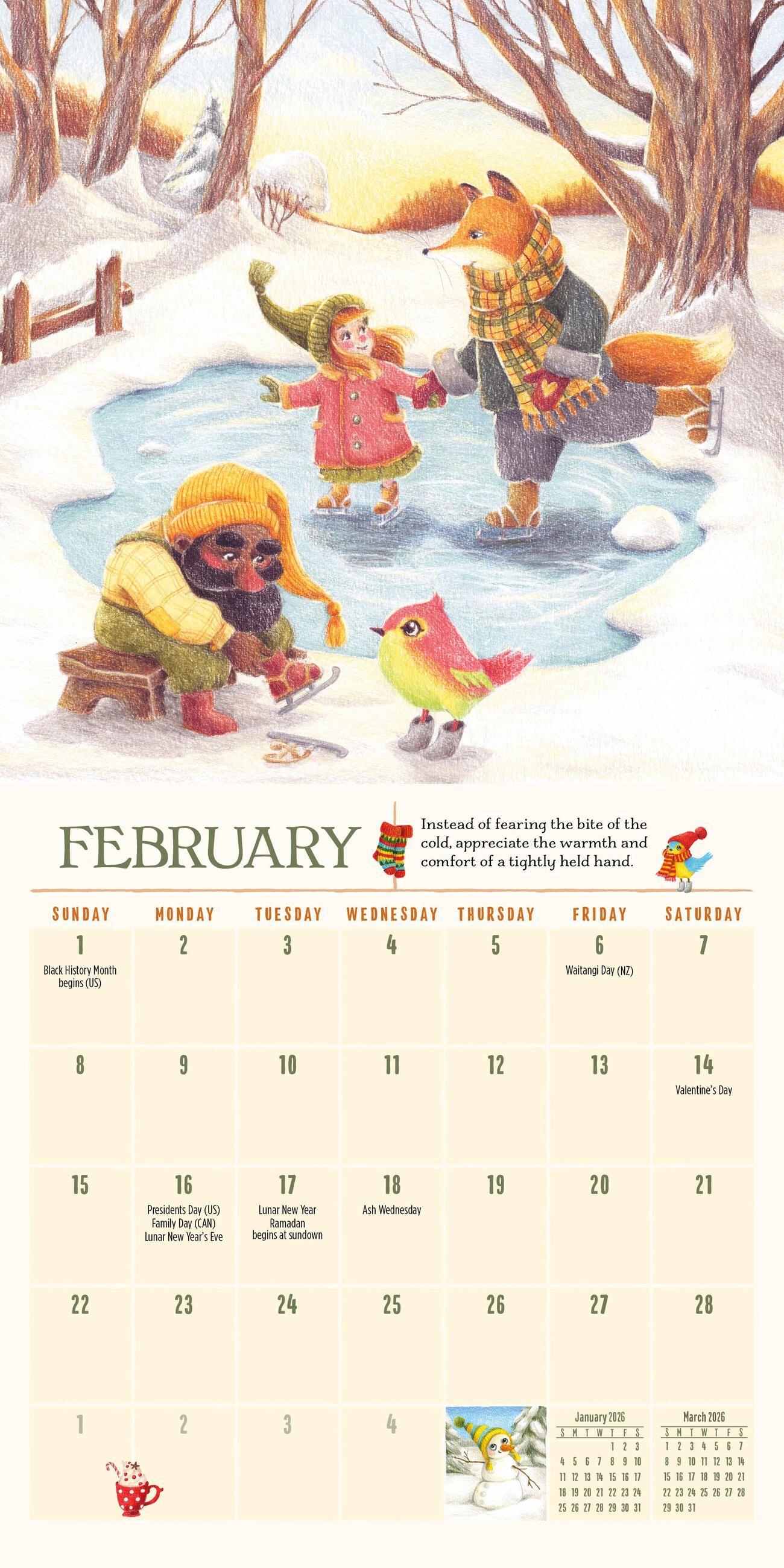 Beispielinhalt (Bild) Gnome Life Mini Wall Calendar 2026