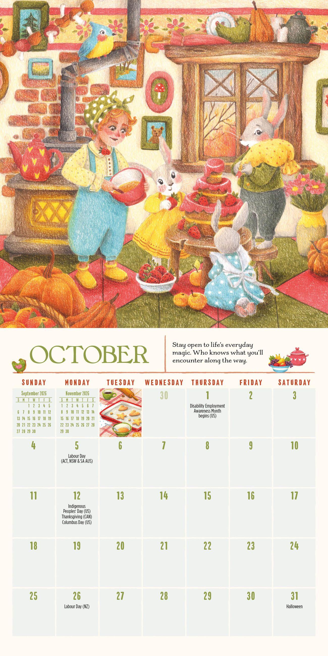 Beispielinhalt (Bild) Gnome Life Mini Wall Calendar 2026