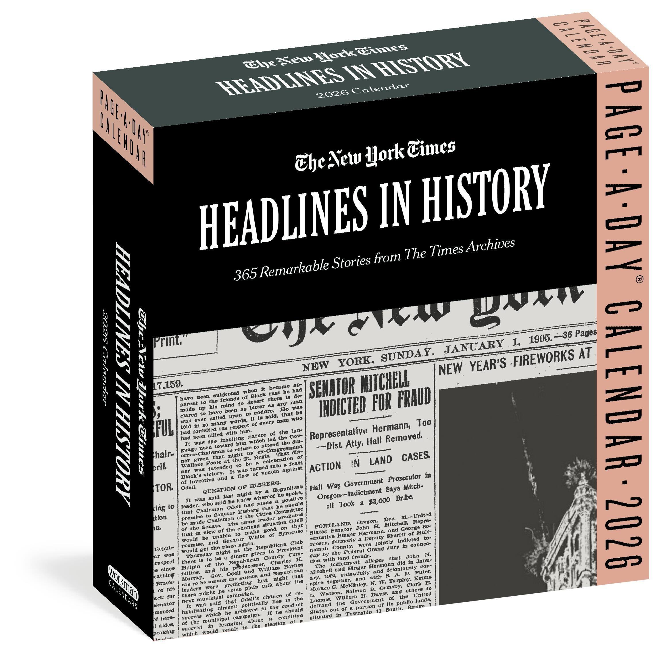 Vorderes Coverbild New York Times Headlines in History Page-A-Day(r) Calendar 2026