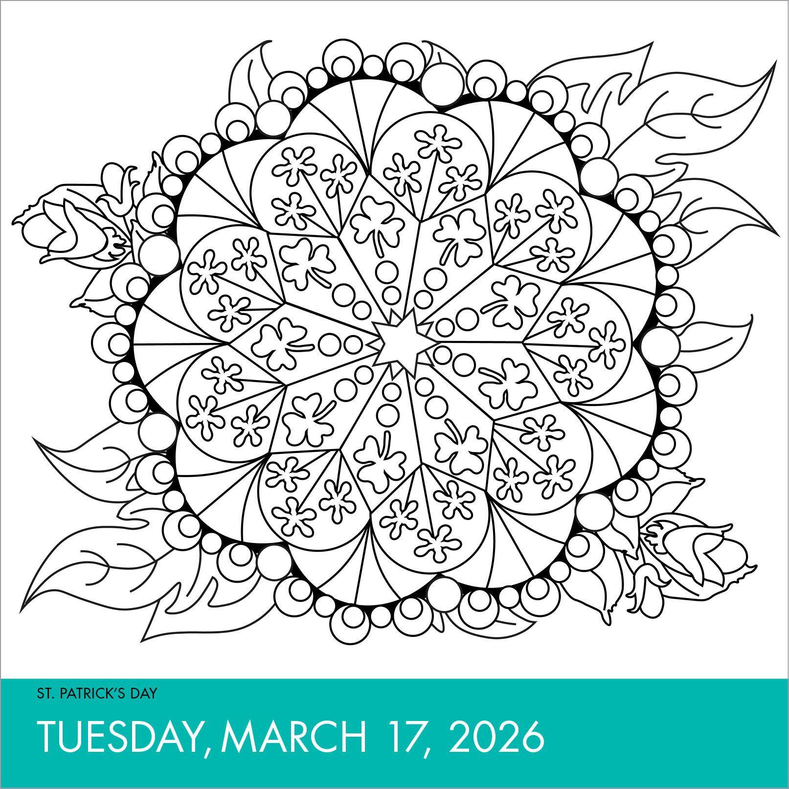 Beispielinhalt (Bild) Calm Coloring Page-A-Day(r) Calendar 2026