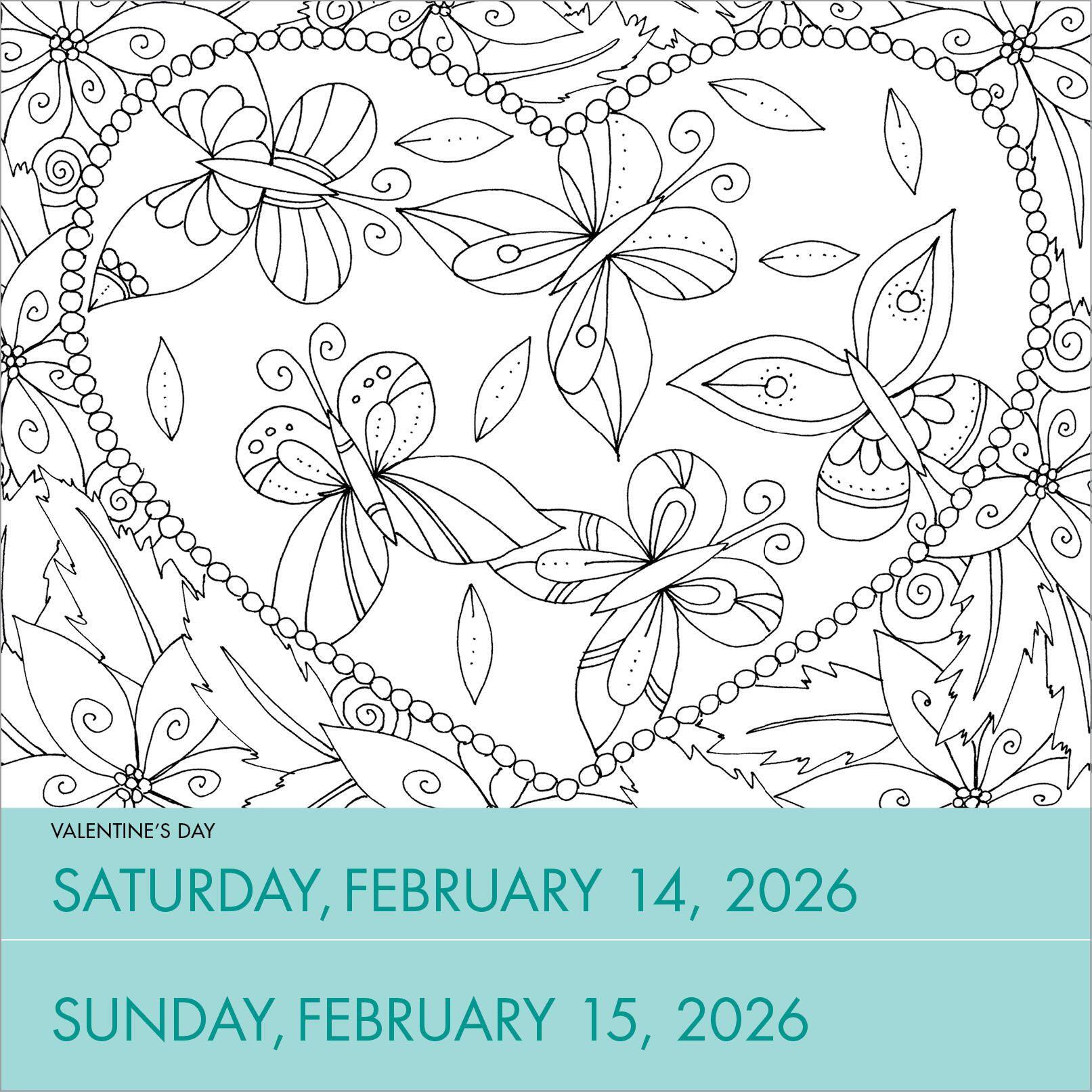 Beispielinhalt (Bild) Calm Coloring Page-A-Day(r) Calendar 2026