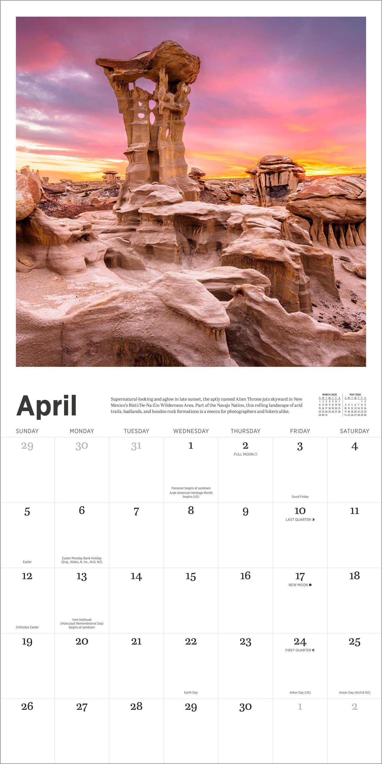 Beispielinhalt (Bild) Audubon Nature Wall Calendar 2026