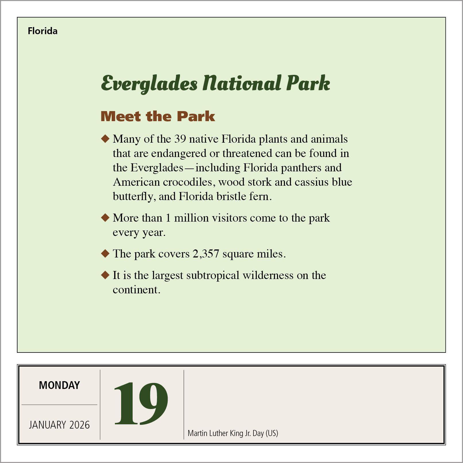 Beispielinhalt (Bild) National Parks Page-A-Day(r) Calendar 2026