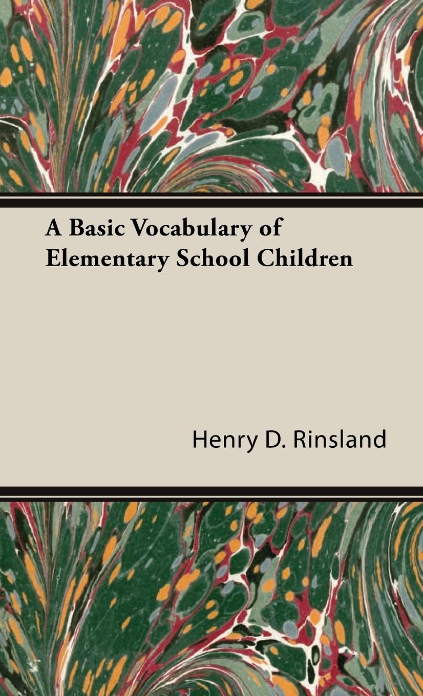 Vorderes Coverbild A Basic Vocabulary of Elementary School Children