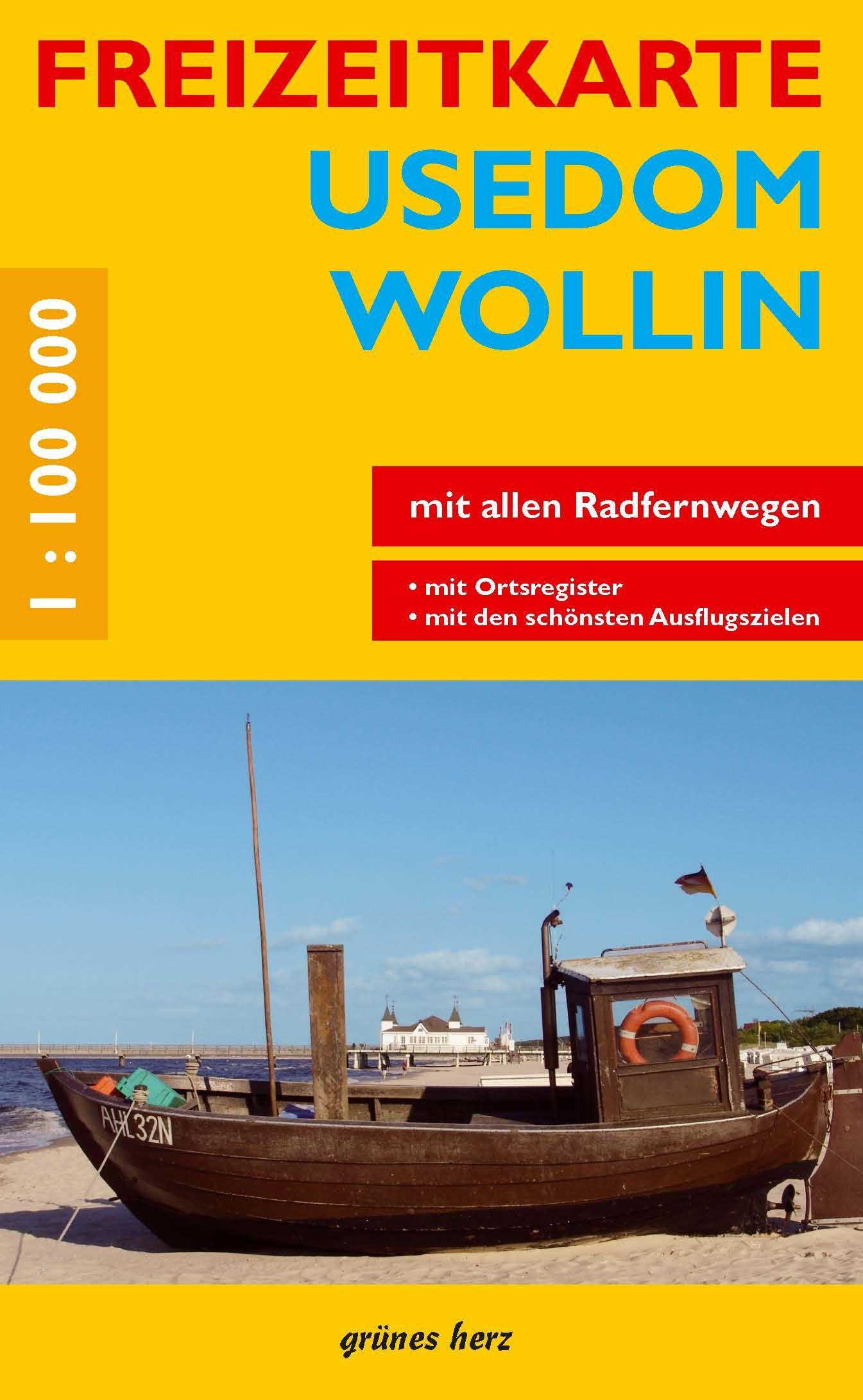 Vorderes Coverbild Freizeitkarte Usedom, Wollin