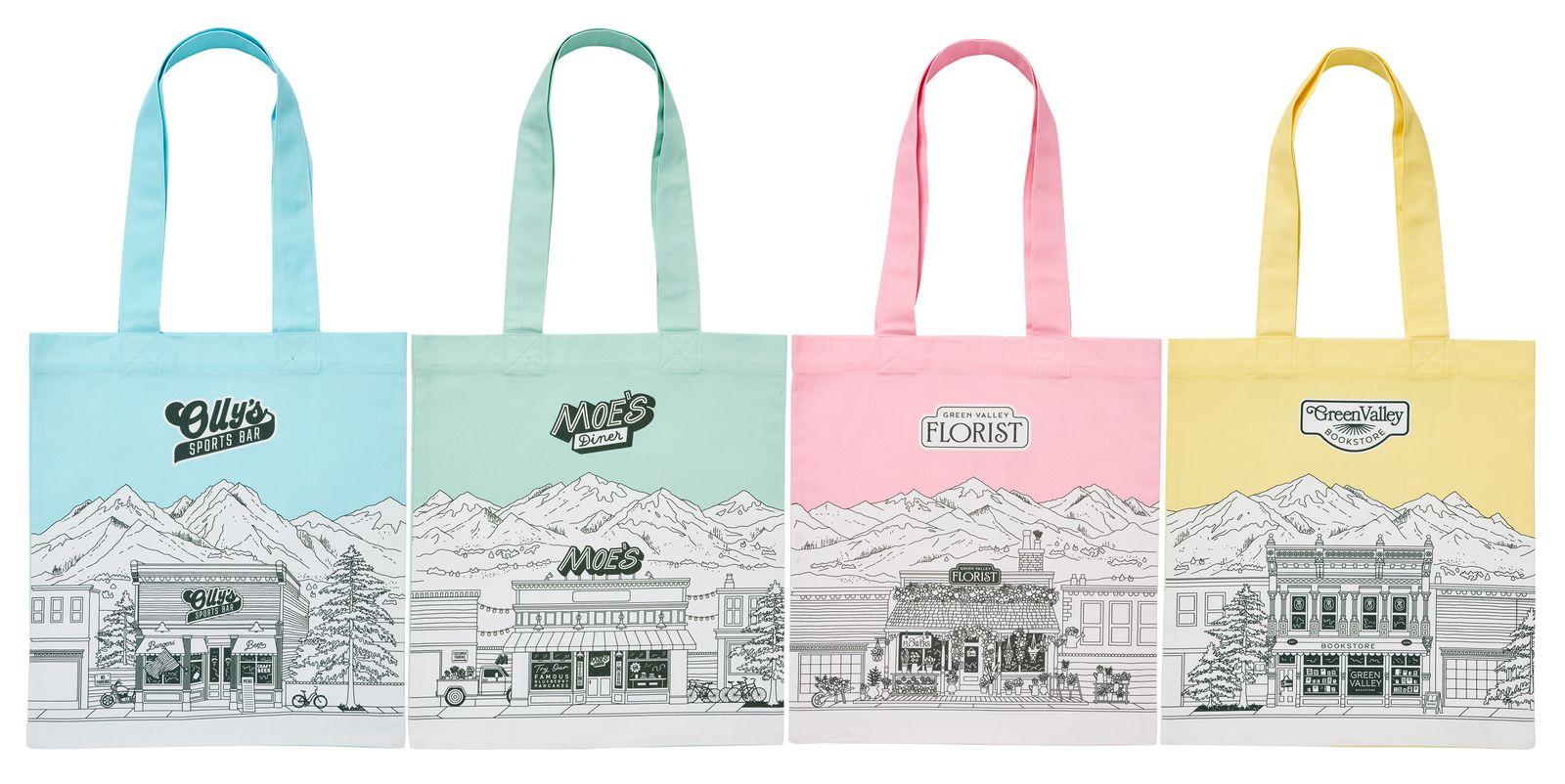 Beispielinhalt (Bild) Main Street Tote Bag 'Green Valley Moe's Diner'