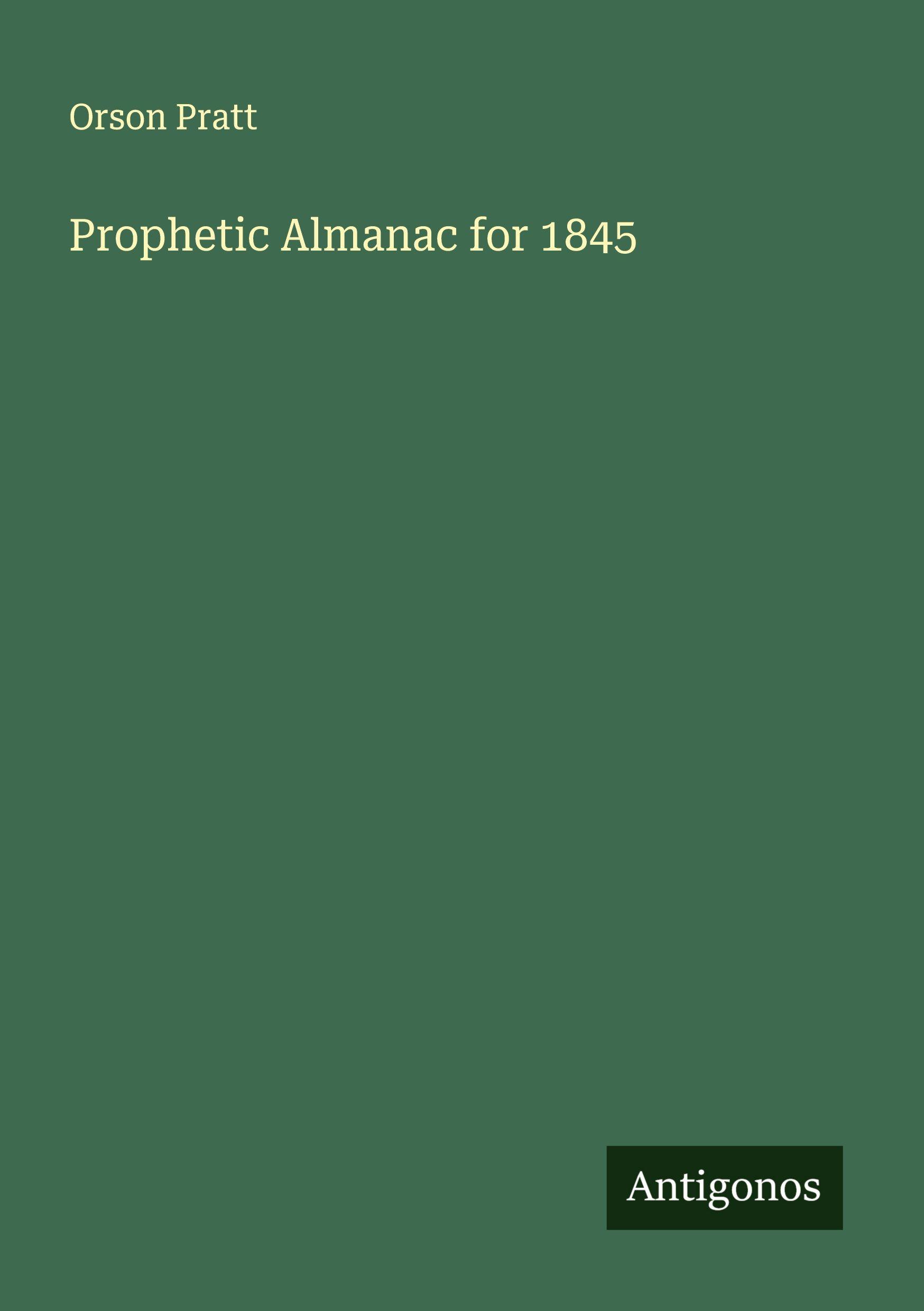 Vorderes Coverbild Prophetic Almanac for 1845
