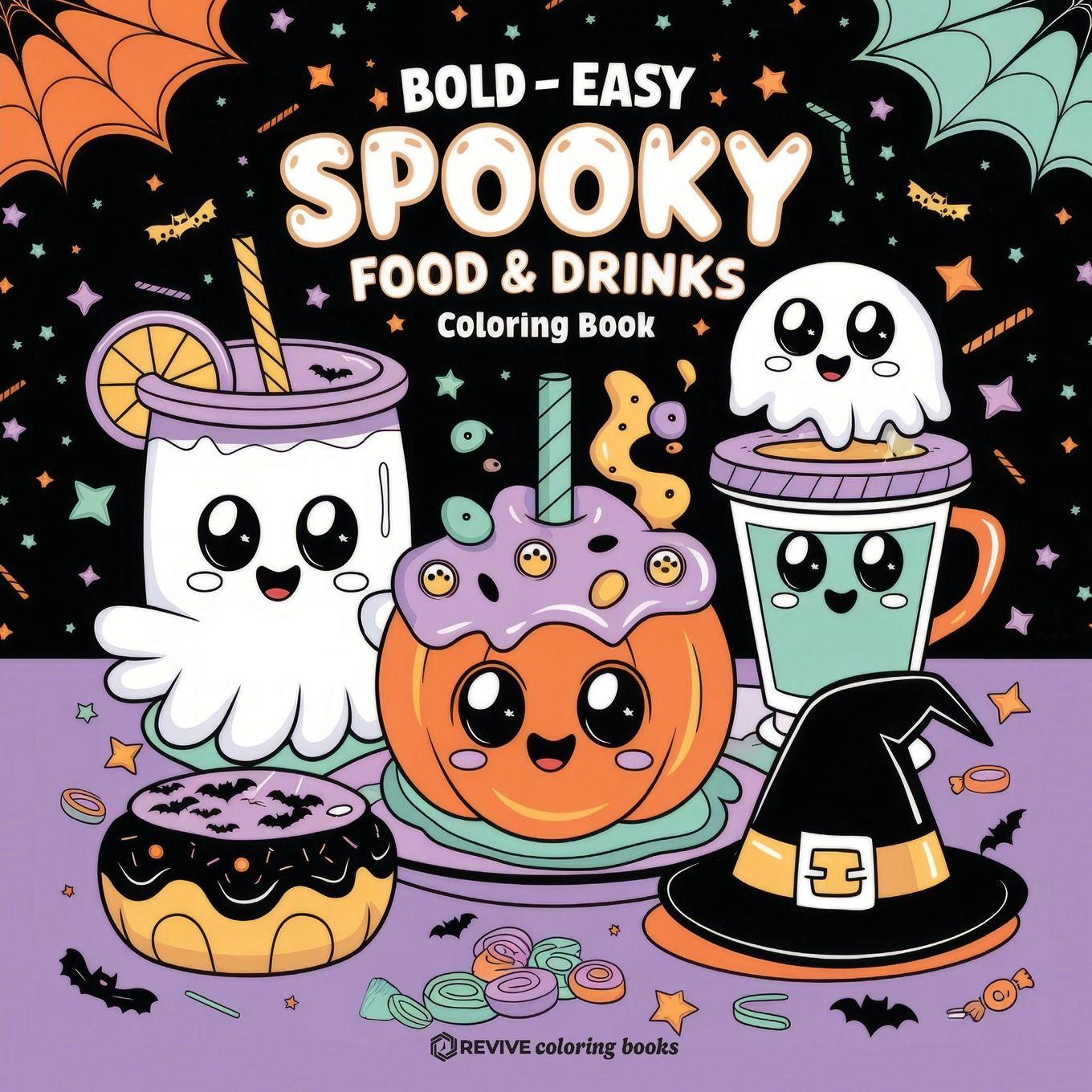 Vorderes Coverbild Bold & Easy Spooky Food & Drinks Coloring Book