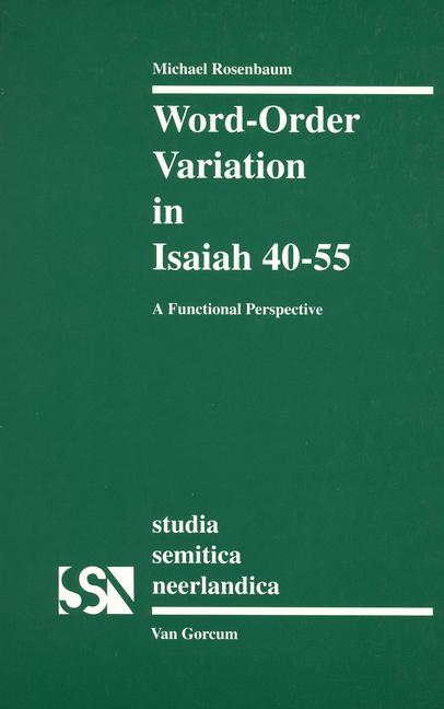Vorderes Coverbild Word-Order Variation in Isaiah 40-55