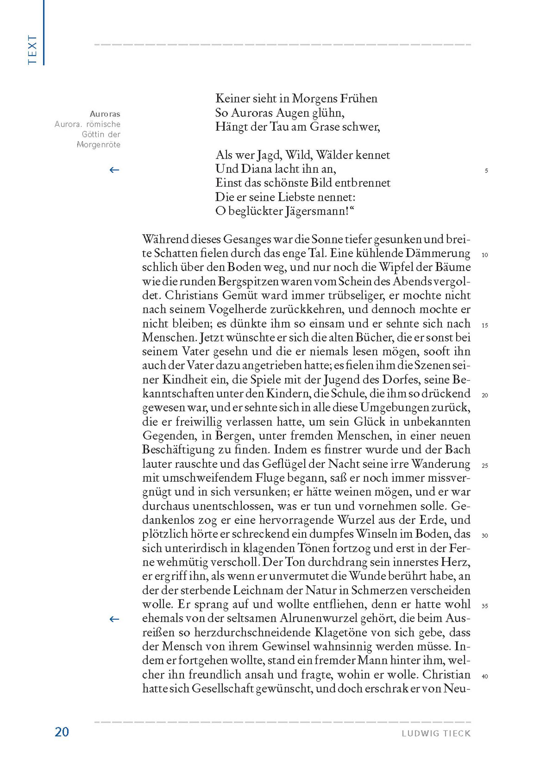 Beispielinhalt (Bild) Der blonde Eckbert / Der Runenberg (Textausgabe)