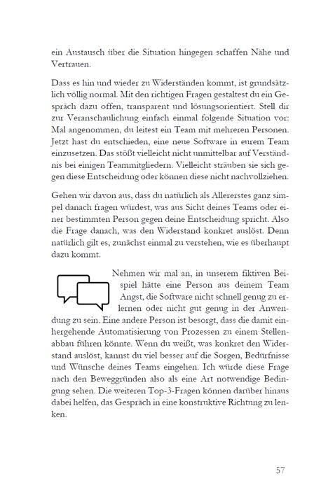Beispielinhalt (Bild) Systemische Fragetechniken gekonnt im Business-Alltag anwenden | Besser führen & kommunizieren mit dem Praxisbuch für Fach- & Führungskräfte