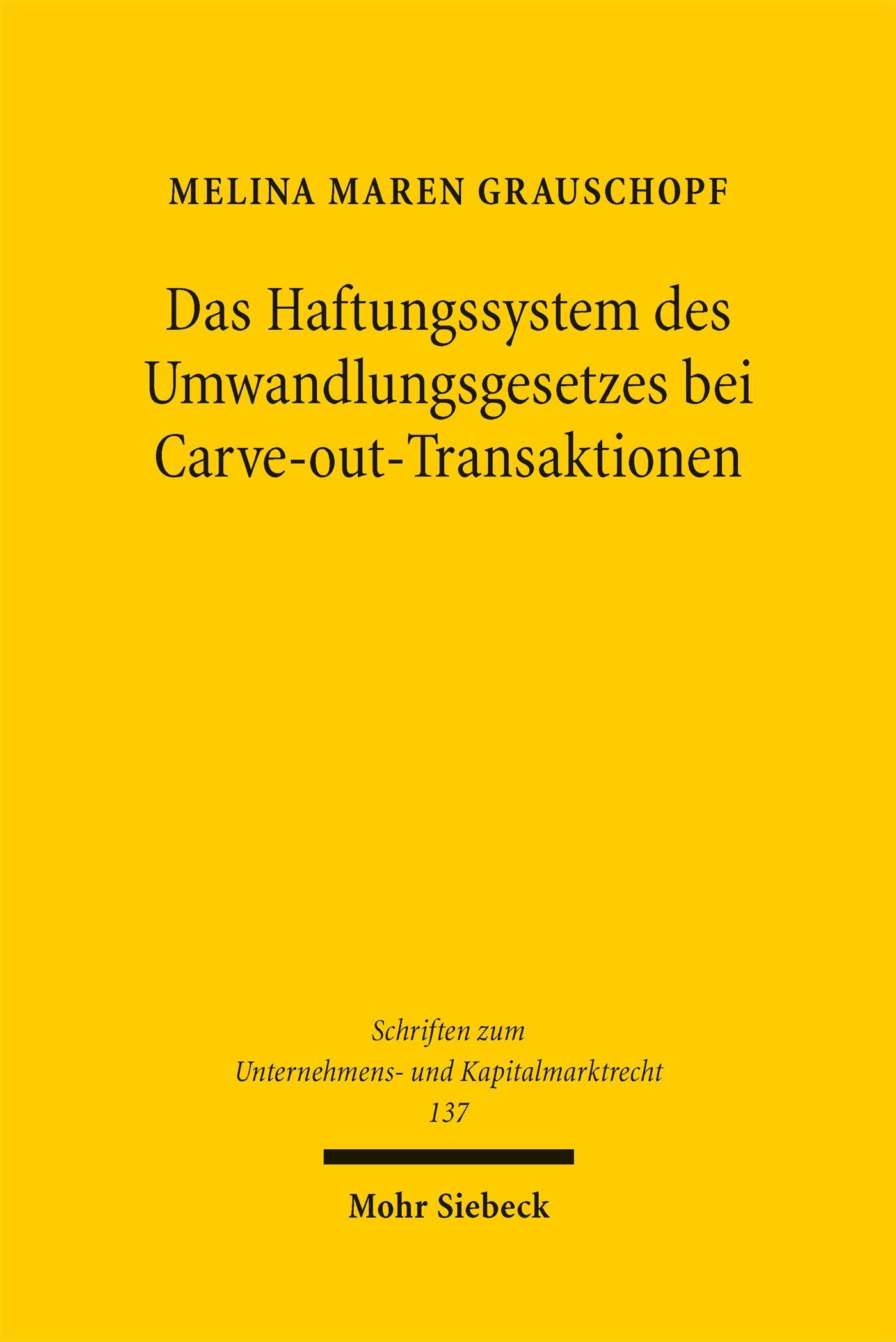 Vorderes Coverbild Das Haftungssystem des Umwandlungsgesetzes bei Carve-out-Transaktionen