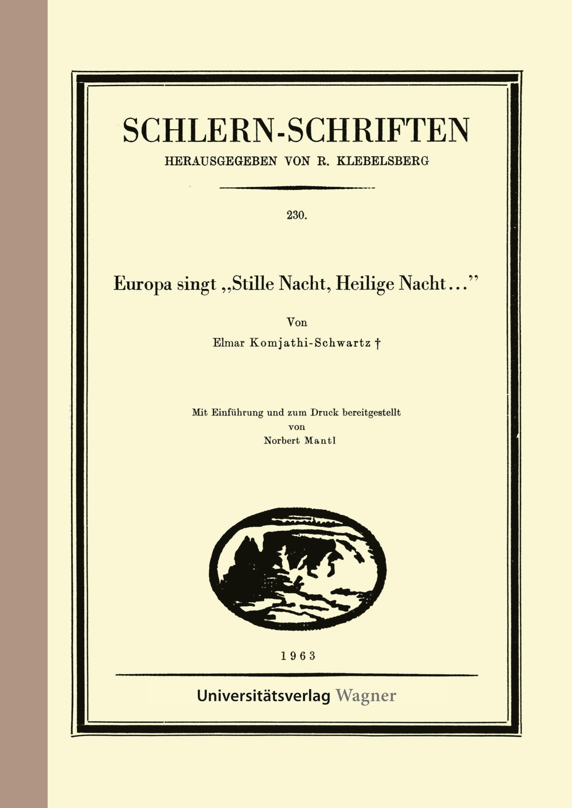 Vorderes Coverbild Europa singt "Stille Nacht, Heilige Nacht ..."