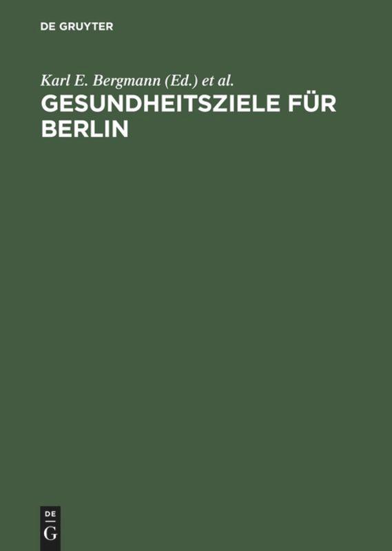 Vorderes Coverbild Gesundheitsziele für Berlin