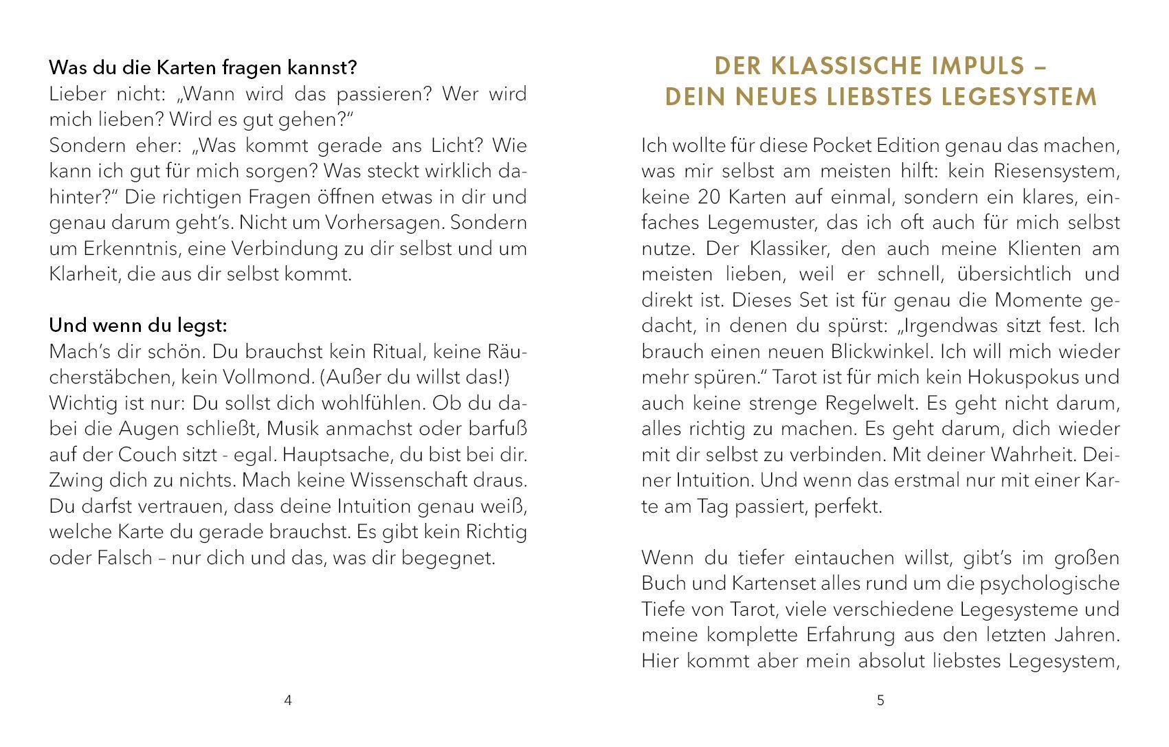 Beispielinhalt (Bild) Tarotkarten Pocket Edition