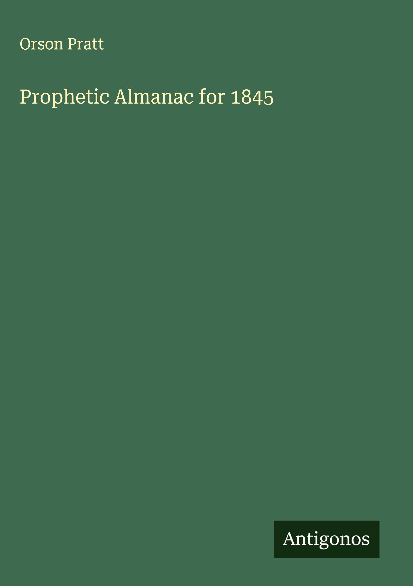 Vorderes Coverbild Prophetic Almanac for 1845