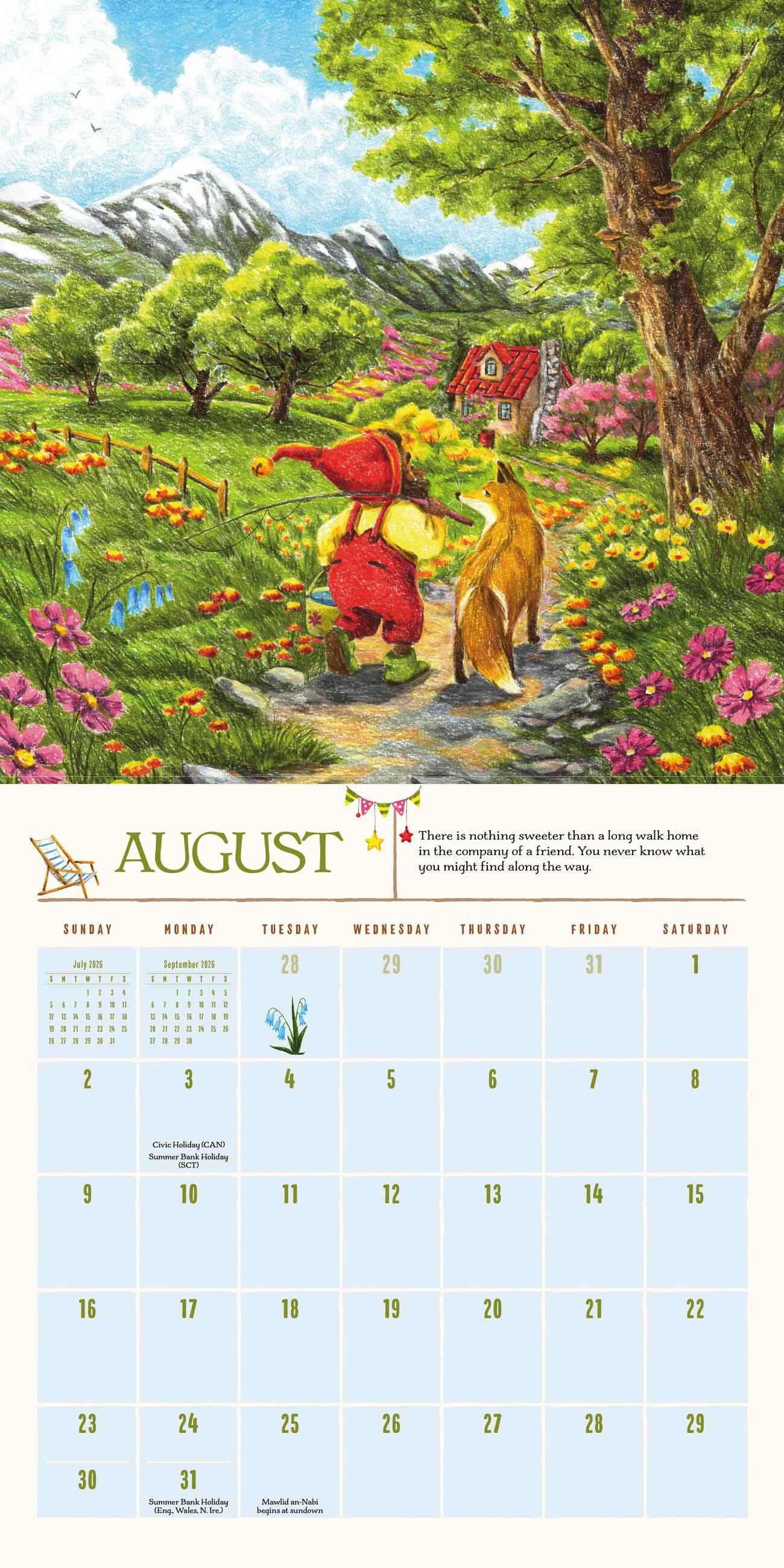 Beispielinhalt (Bild) Gnome Life Wall Calendar 2026