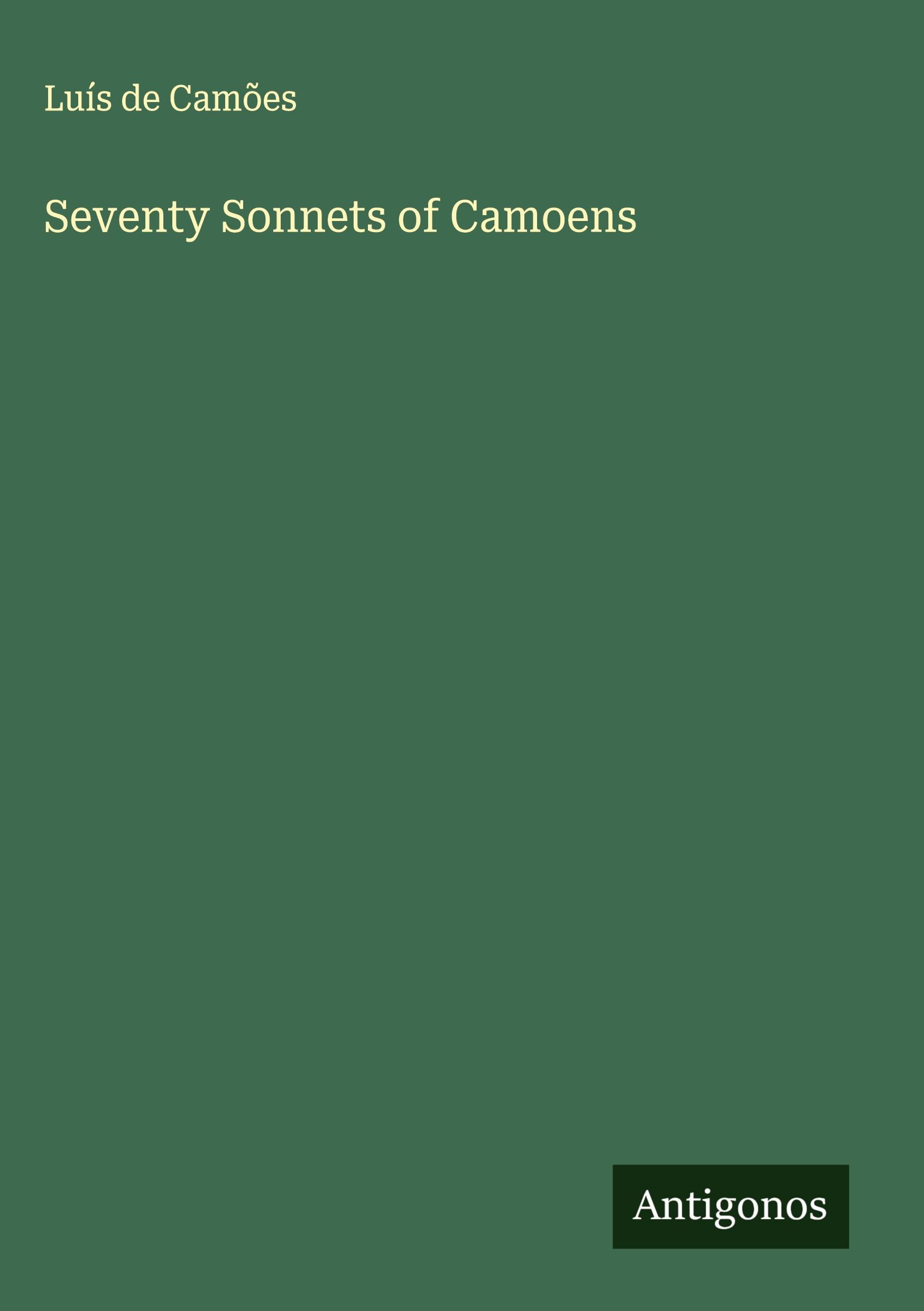 Vorderes Coverbild Seventy Sonnets of Camoens