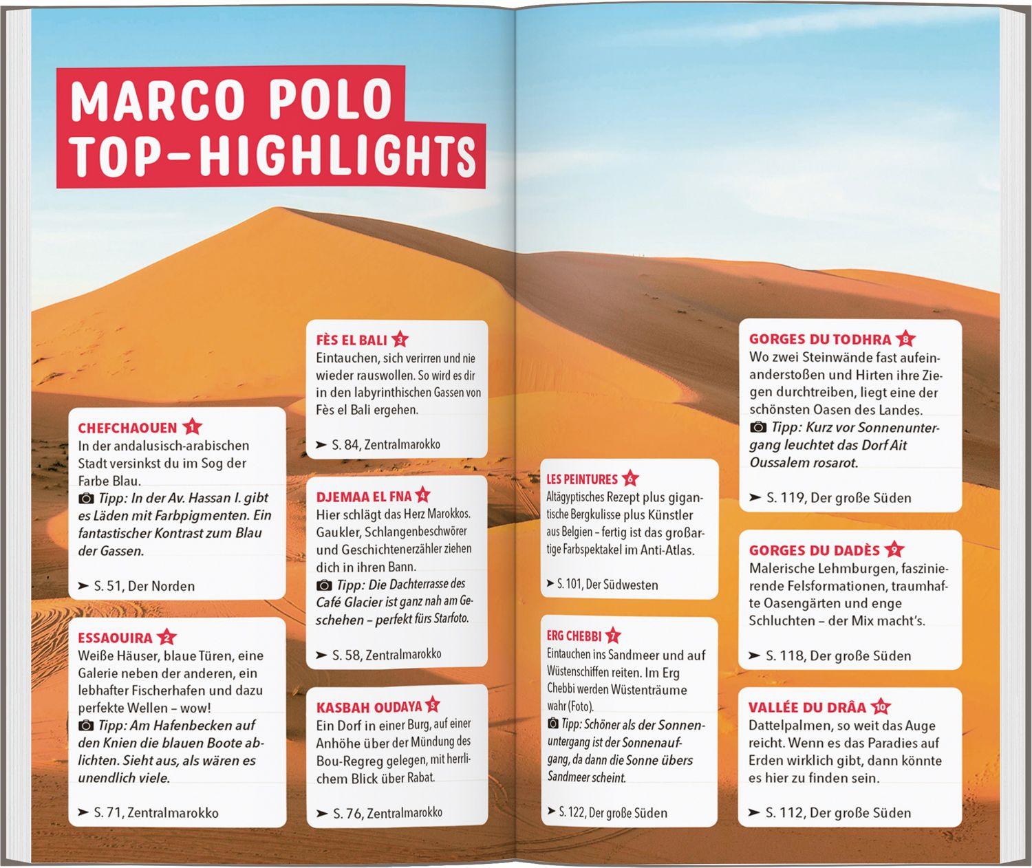 Beispielinhalt (Bild) MARCO POLO Reiseführer Marokko