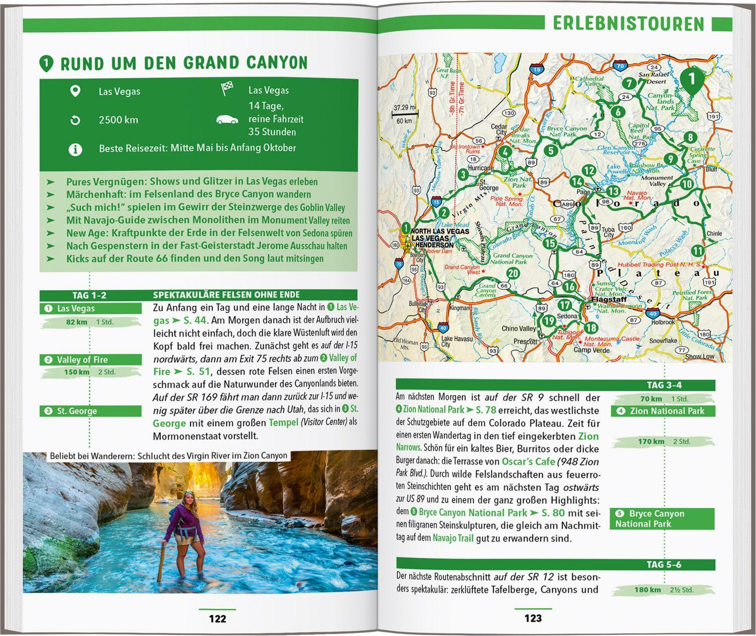 Beispielinhalt (Bild) MARCO POLO Reiseführer USA Südwest, Las Vegas, Colorado, New Mexico, Arizona, Utah