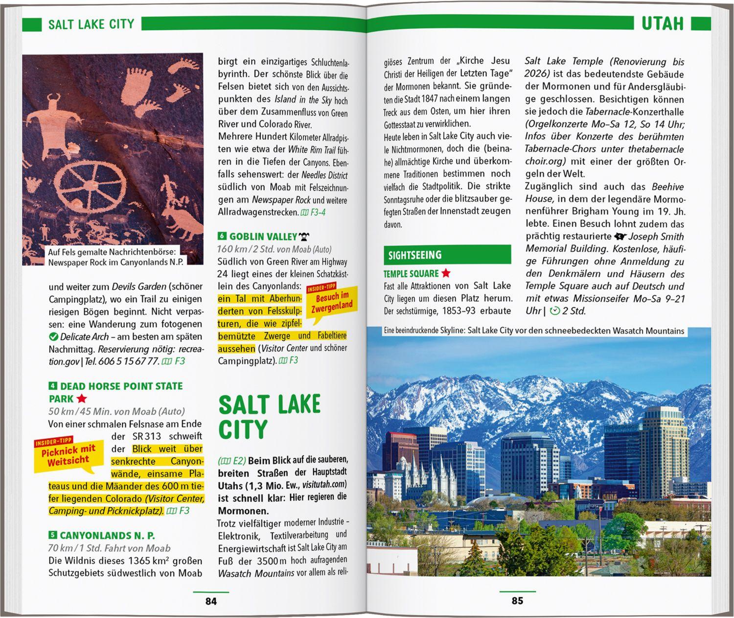 Beispielinhalt (Bild) MARCO POLO Reiseführer USA Südwest, Las Vegas, Colorado, New Mexico, Arizona, Utah