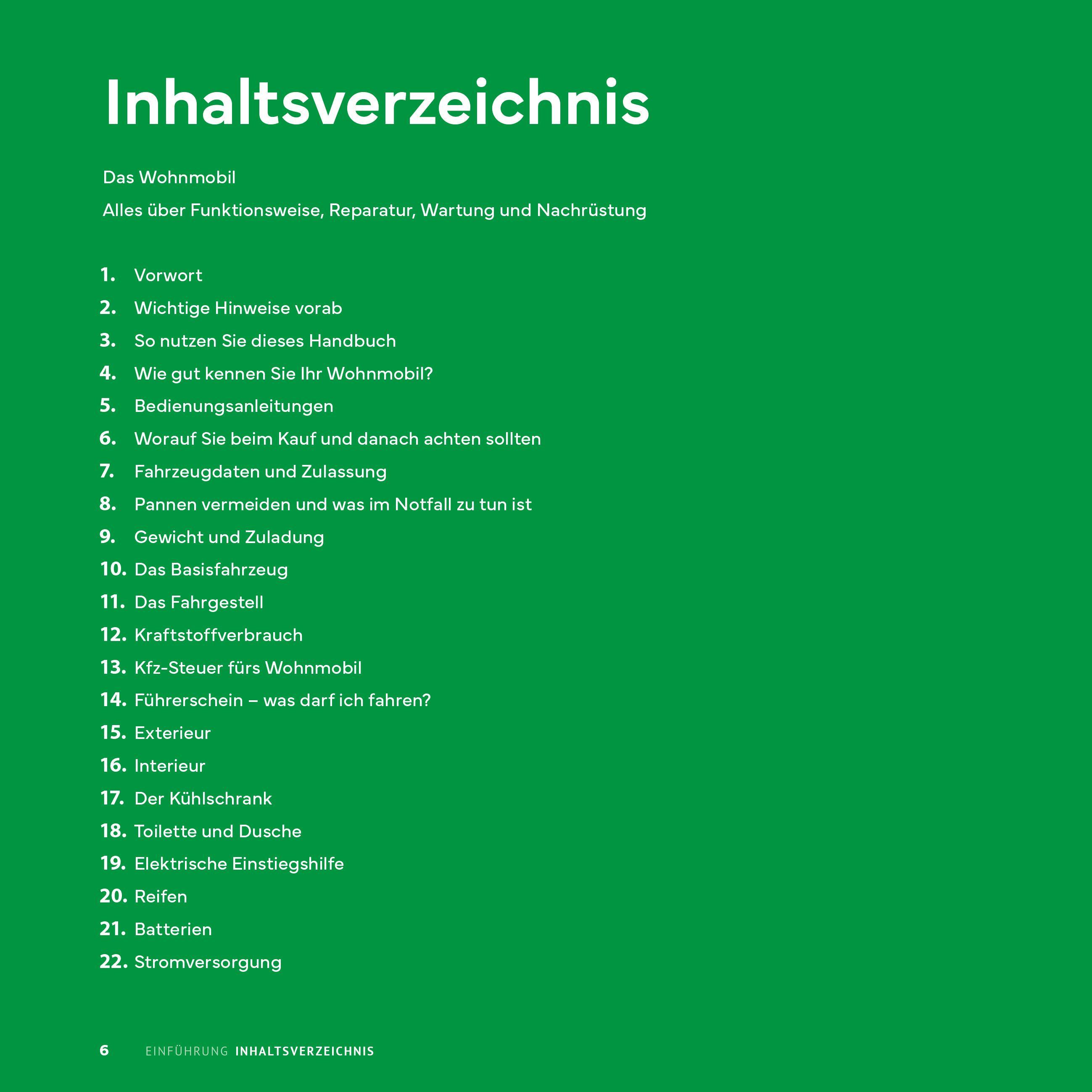 Beispielinhalt (Bild) ACSI Wohnmobil-Handbuch