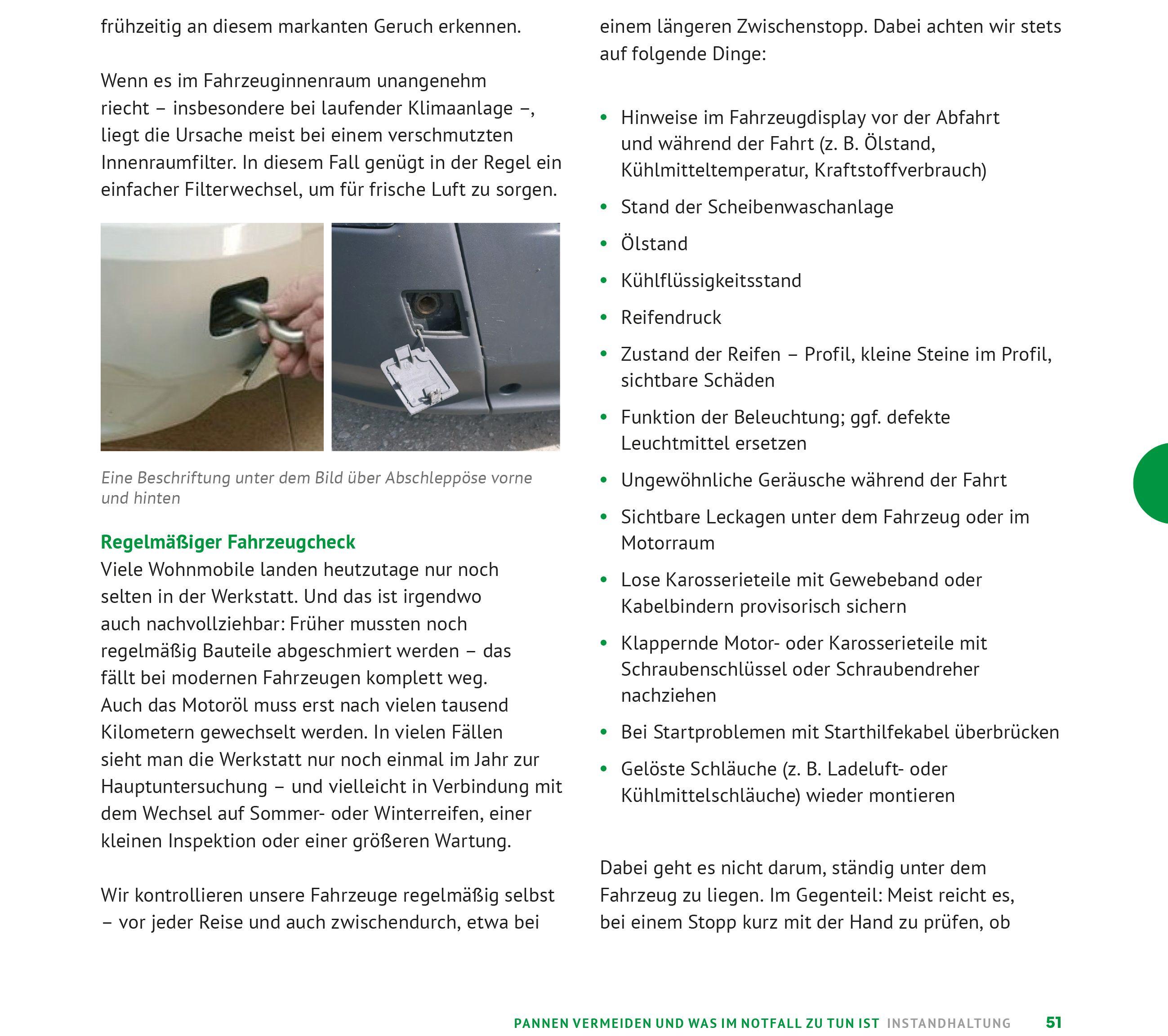 Beispielinhalt (Bild) ACSI Wohnmobil-Handbuch