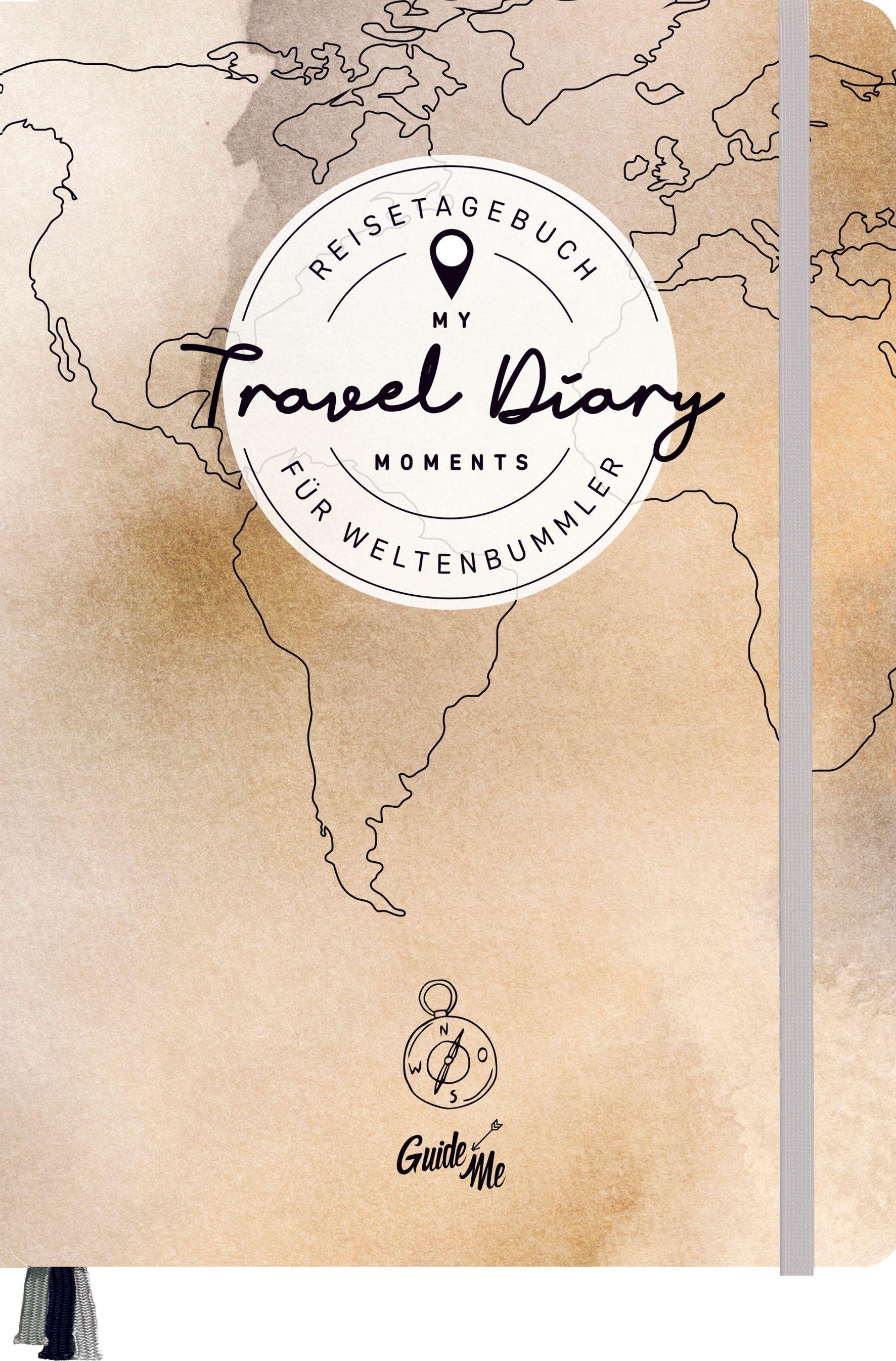 Vorderes Coverbild GuideMe Reisetagebuch Travel Diary "Weltkarte"
