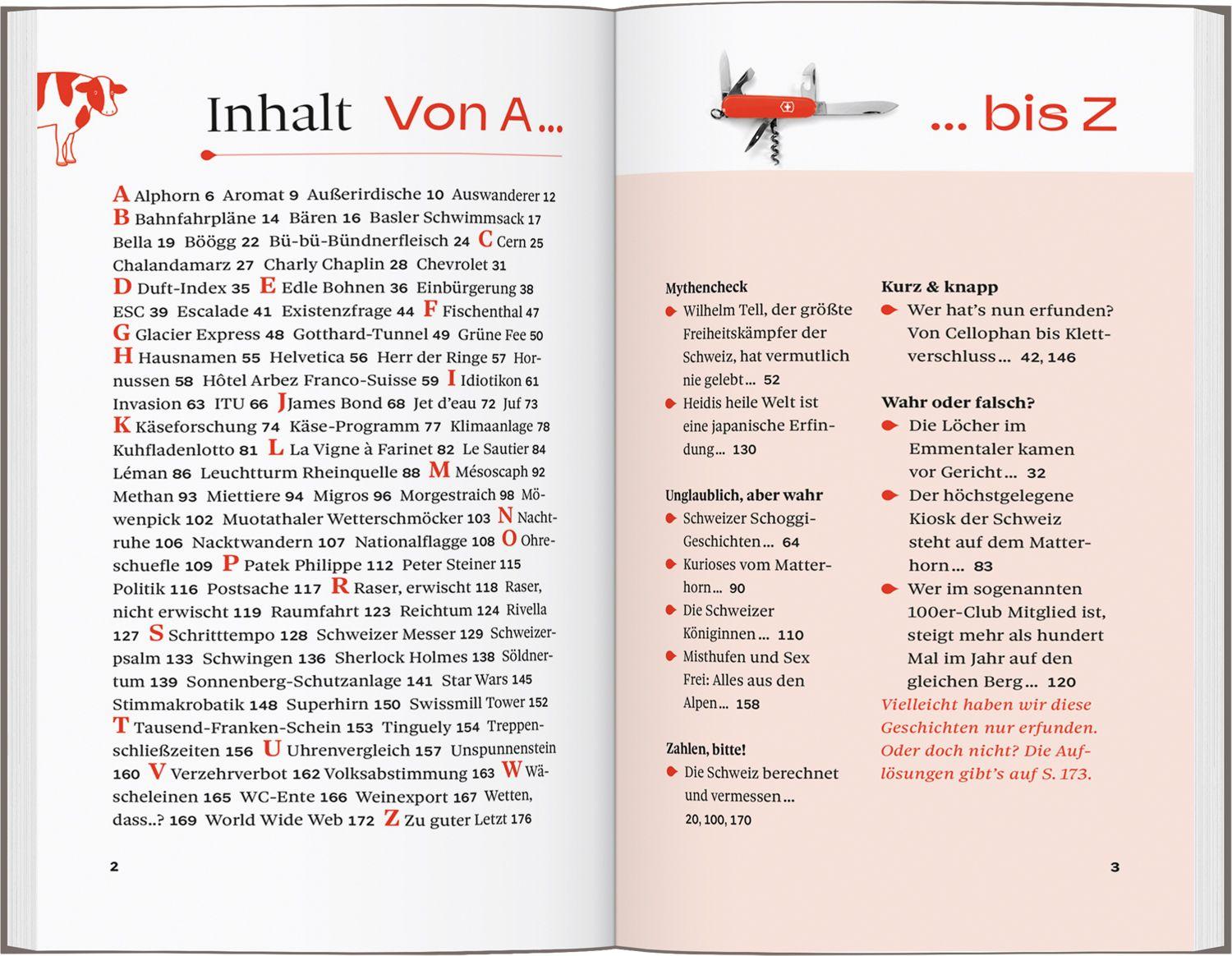 Beispielinhalt (Bild) DUMONTs Unnützes Reisewissen Schweiz