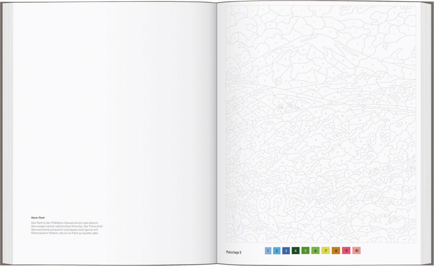 Beispielinhalt (Bild) Japan - Das große Ausmalbuch nach Zahlen