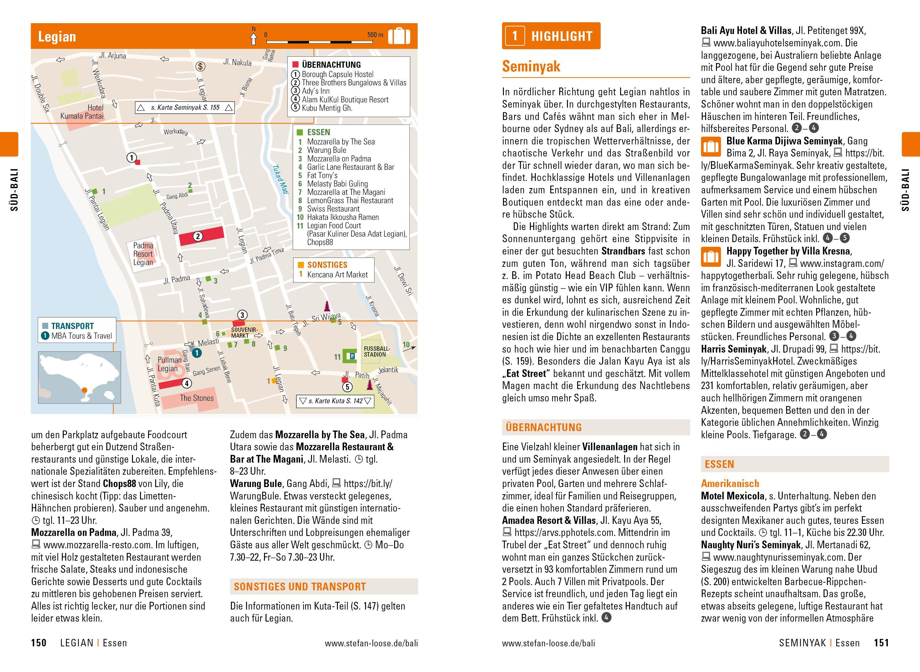 Beispielinhalt (Bild) Stefan Loose Reiseführer Bali, Lombok