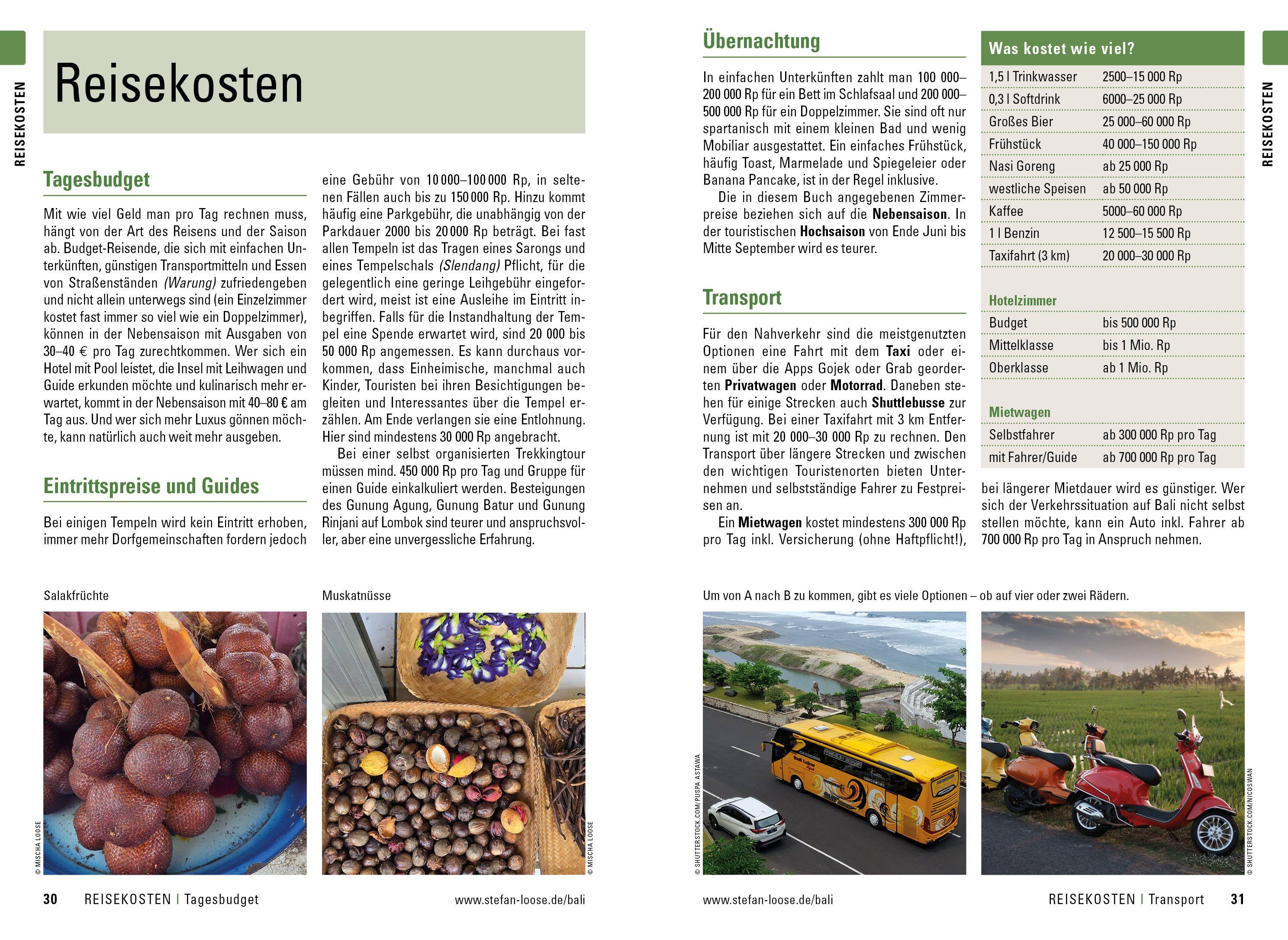 Beispielinhalt (Bild) Stefan Loose Reiseführer Bali, Lombok