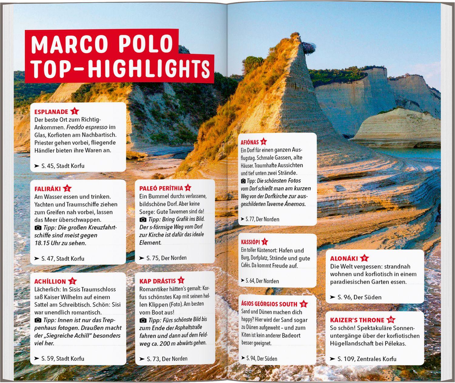 Beispielinhalt (Bild) MARCO POLO Reiseführer Korfu