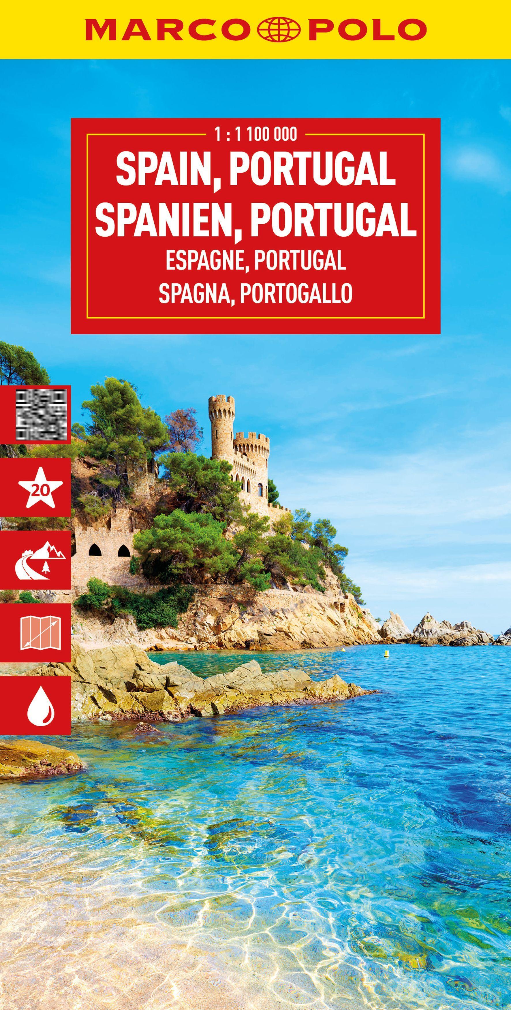 Vorderes Coverbild MARCO POLO Reisekarte Spanien, Portugal 1:1 Mio.