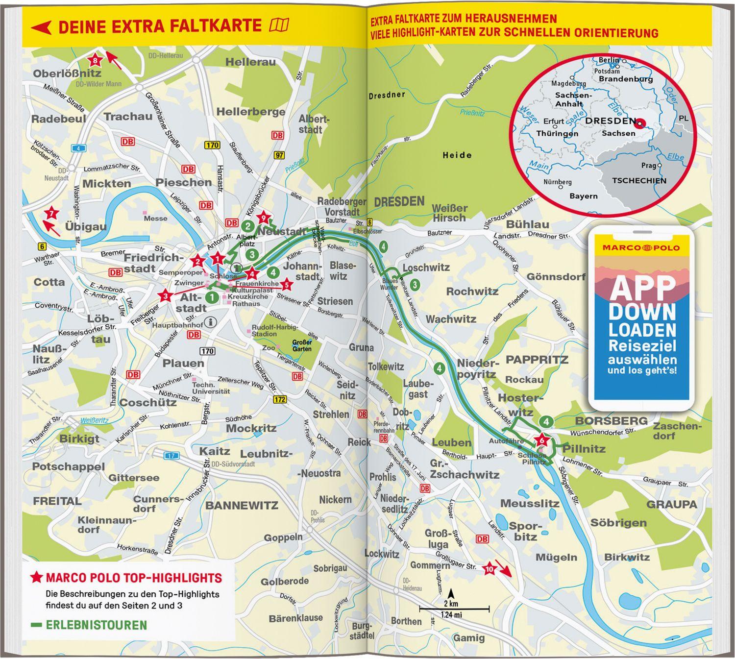 Beispielinhalt (Bild) MARCO POLO Reiseführer Dresden, Sächsische Schweiz