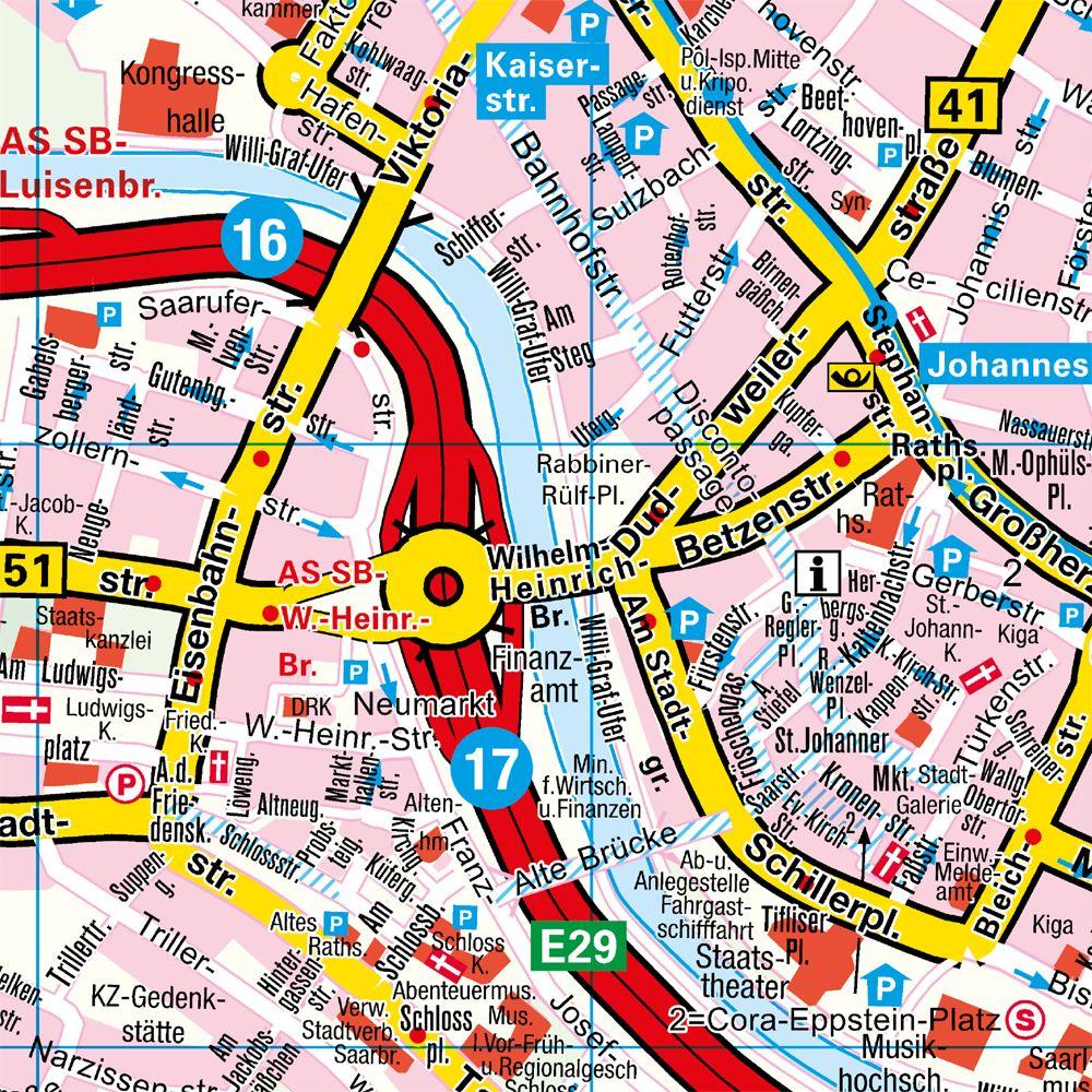 Beispielinhalt (Bild) Falk Cityplan Saarbrücken 1:15.000