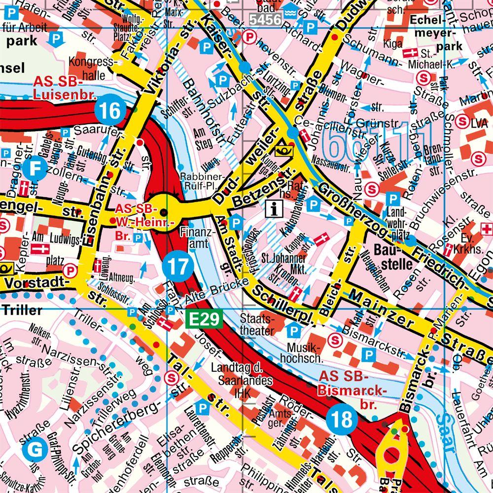 Beispielinhalt (Bild) Falk Cityplan Saarbrücken 1:15.000
